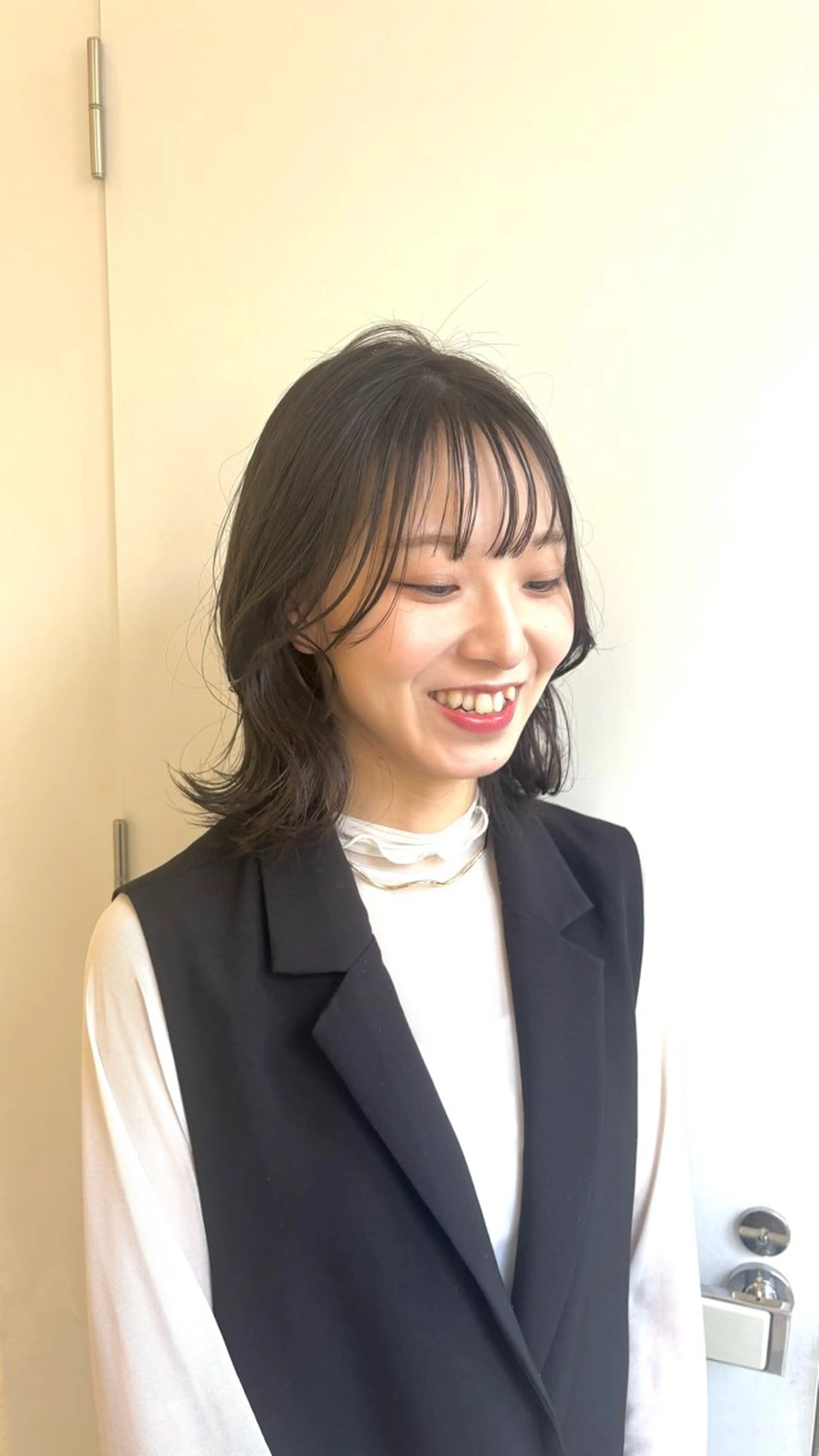 U24🐑‬【似合わせワンカラー🤍 ̖́-‬ 】+【流れるお顔周りカット✂️】+【スタイリング🫧】の写真