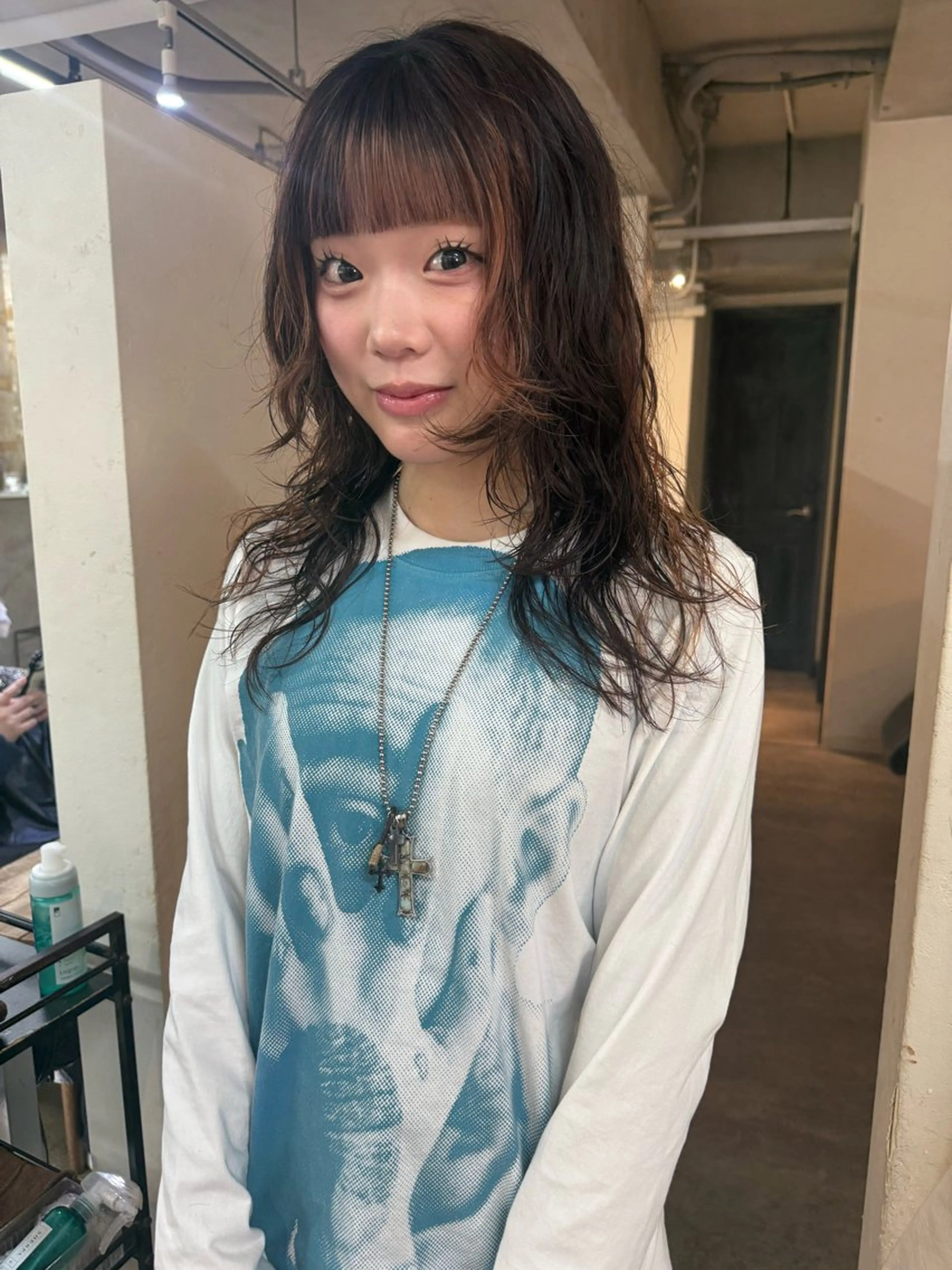 ロング パーマ ロング ニュアンスパーマ カット パーマ トリートメント 森貴裕/ベージュ/ パーマ/オリーブのヘアスタイル