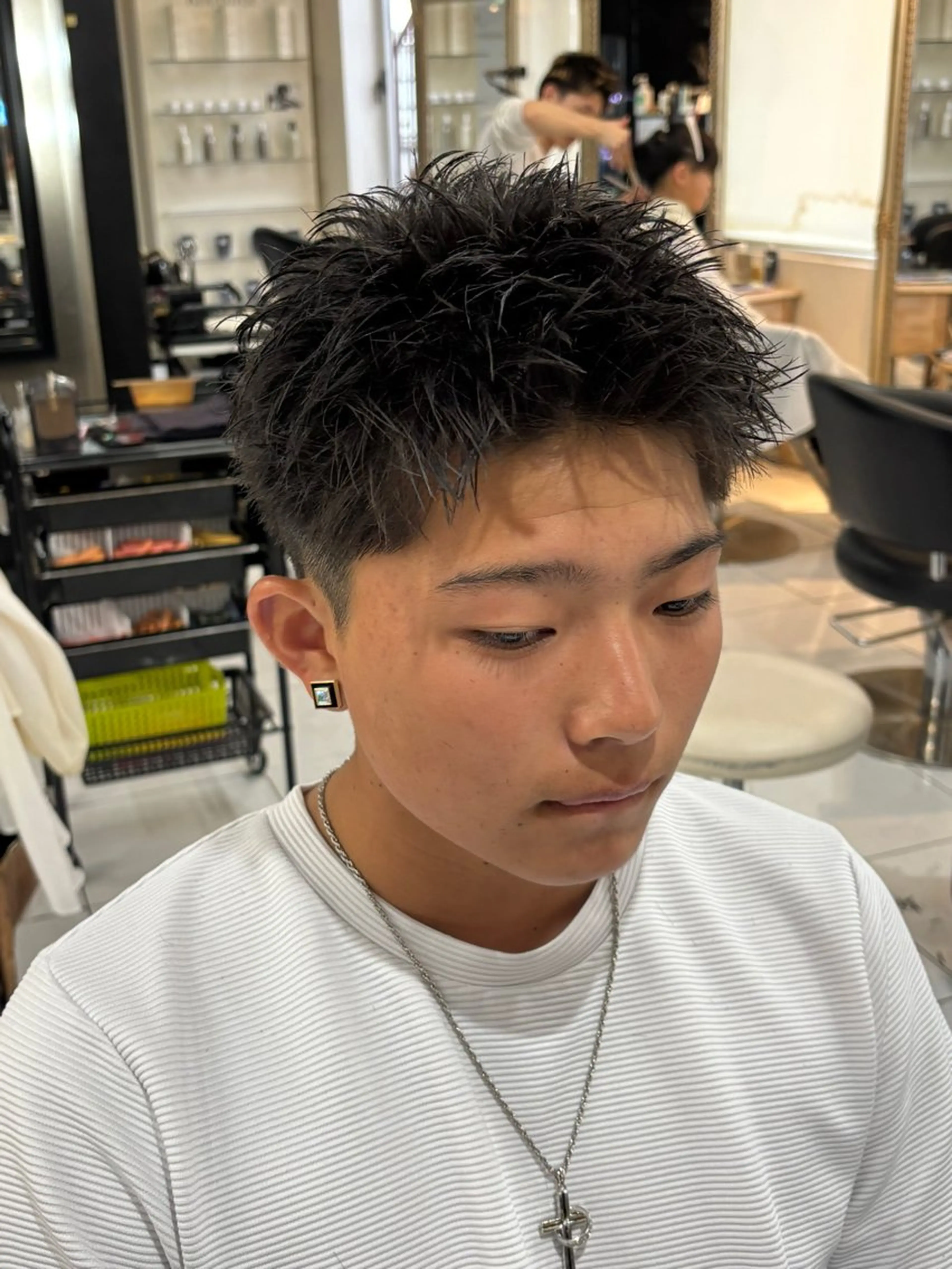 メンズ メンズパーマ スパイキーショート カット 加川 隼人のヘアスタイル