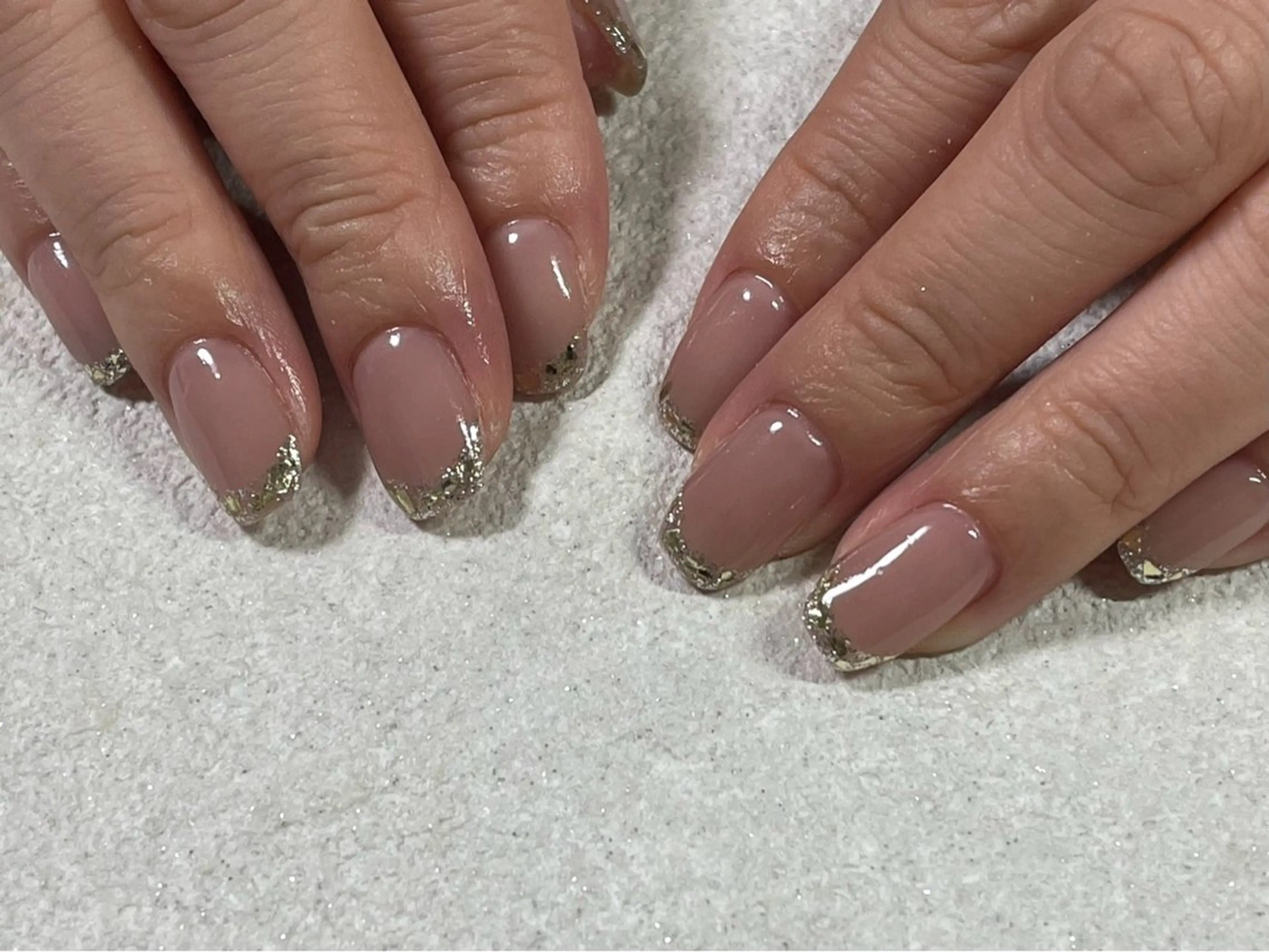 ネイル フレンチネイル ジェルネイル ガラスフレンチ メンズネイル パラジェル kikinail 溝の口のネイルデザイン