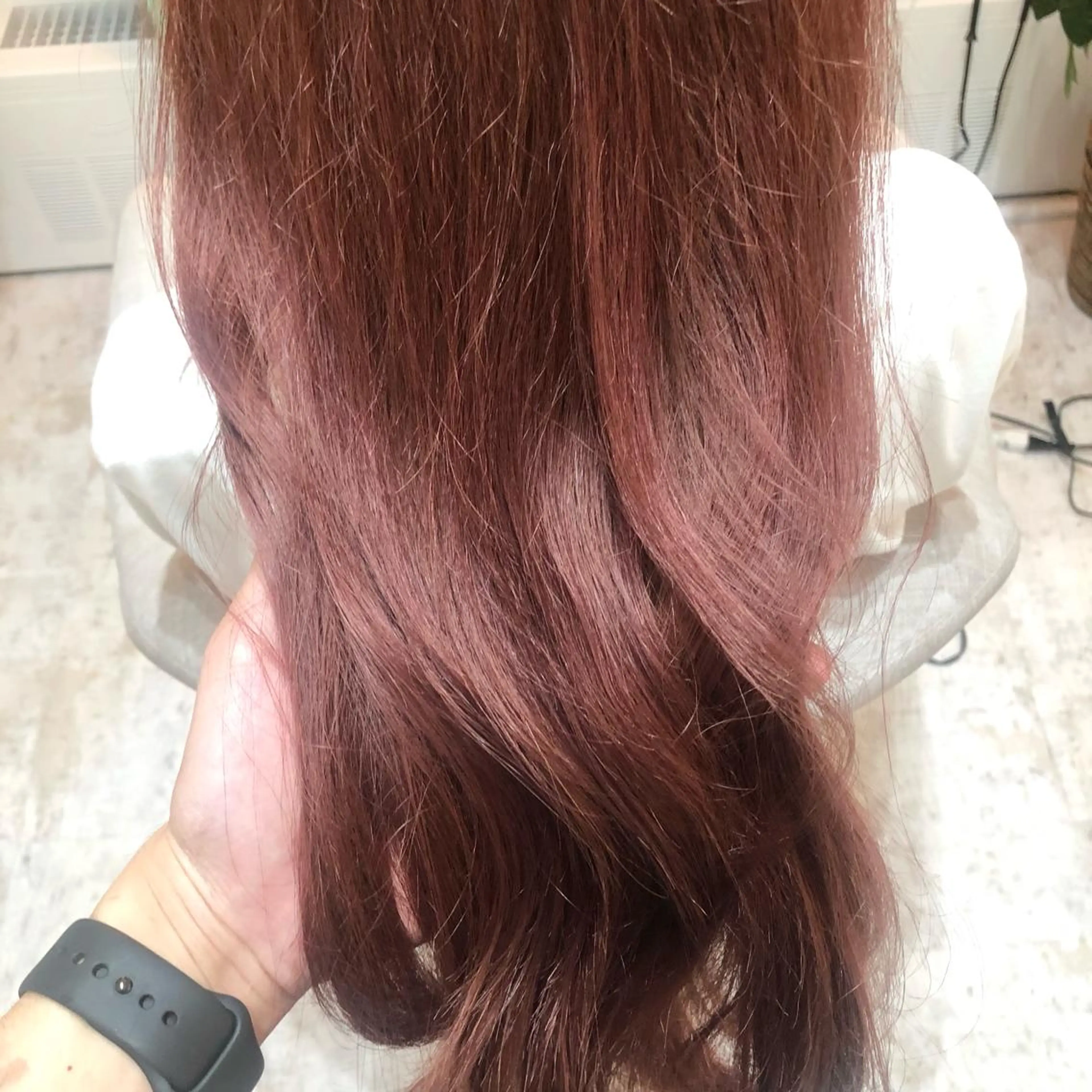ロング カラー ピンクカラー 中村 彪我のヘアスタイル