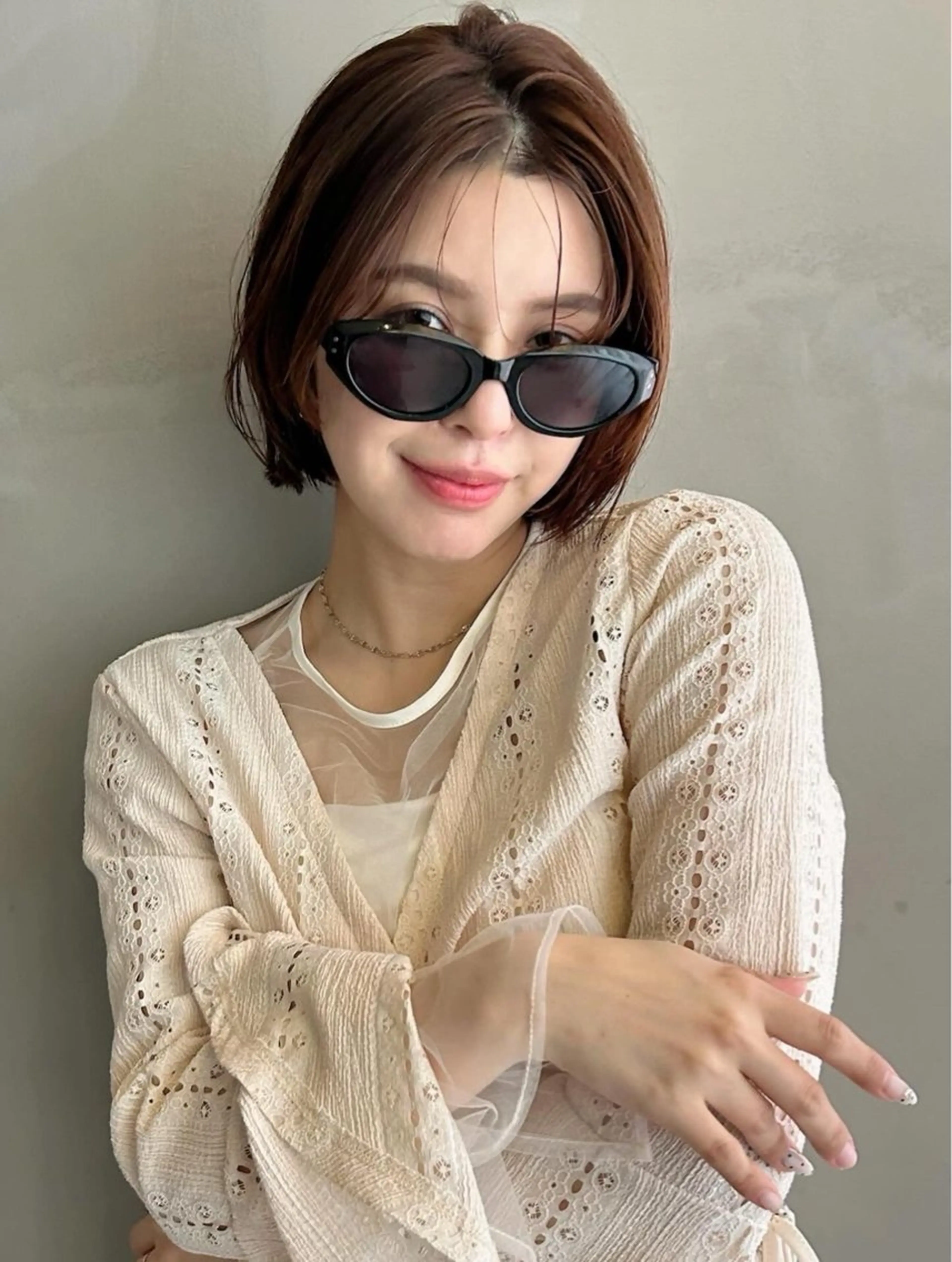 ショート カラー カット ヘアカラー トリートメント ショート/ボブ/ 心斎橋/宮脇美奈のヘアスタイル