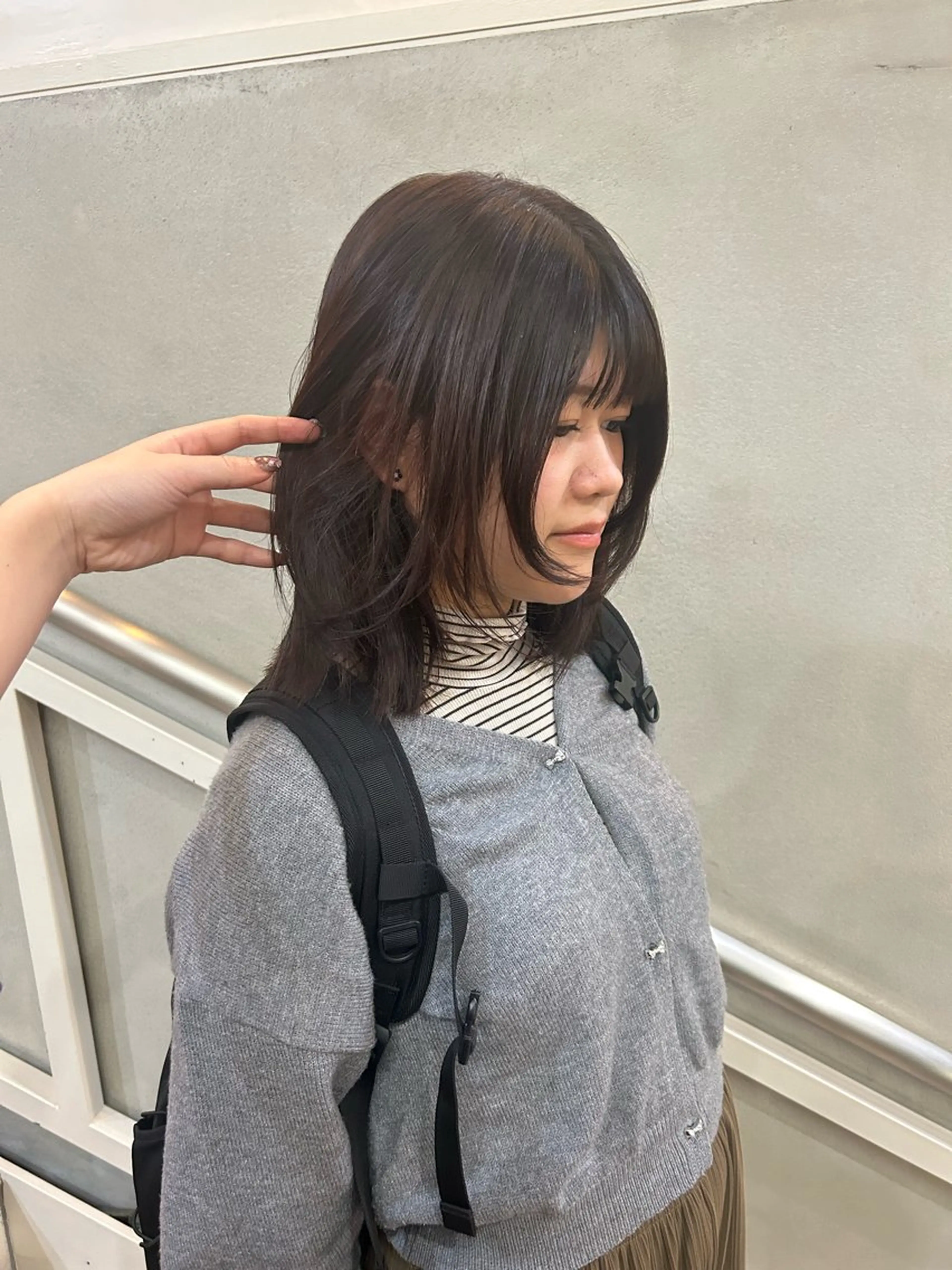 ミディアム カラー ミディアムレイヤー ラベンダーカラー レイヤーカット 透明感カラー/西梅田 / nagisa🦋のヘアスタイル