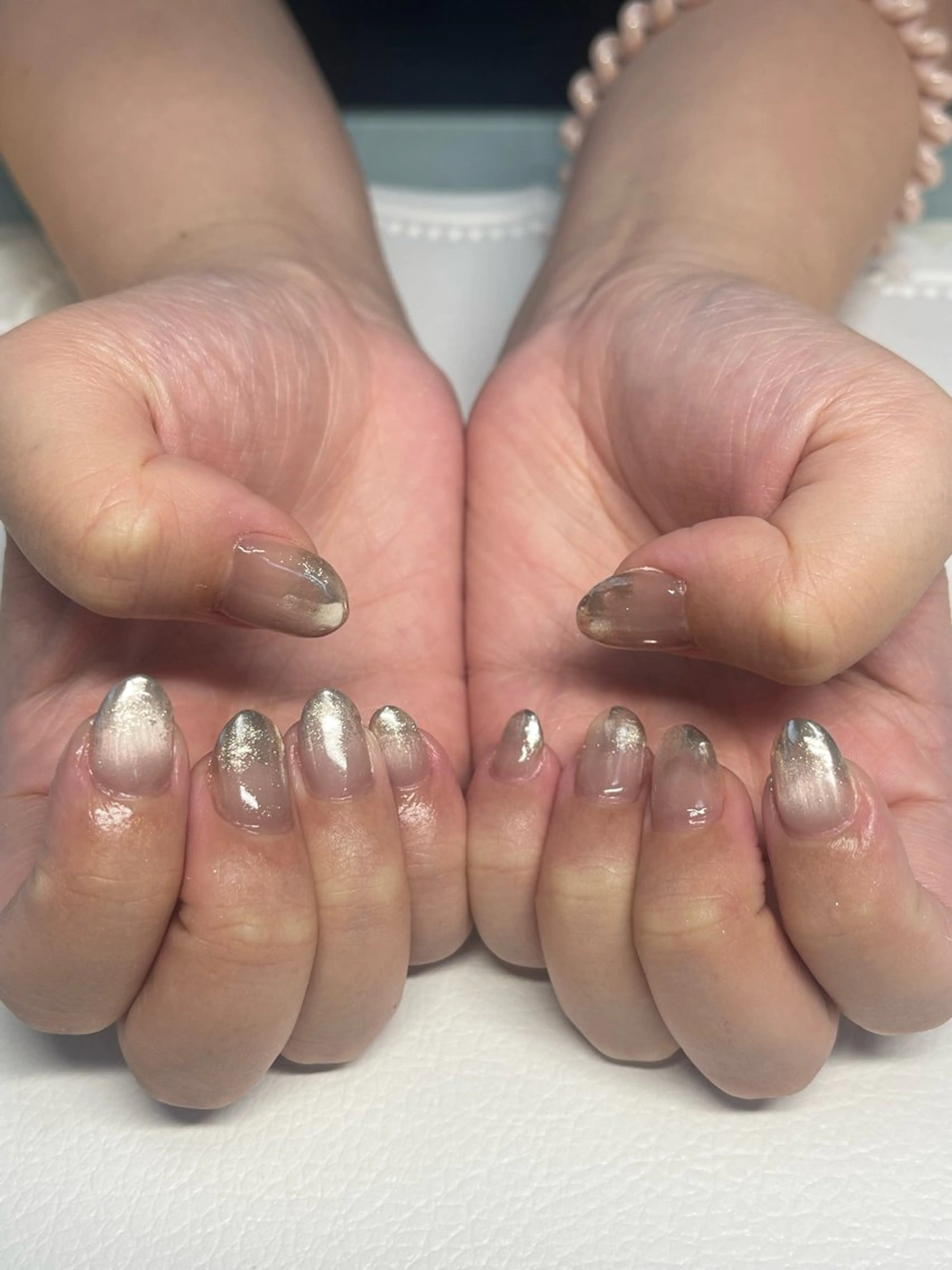 ネイル ジェルネイル グラデーション マグネットネイル ミラーネイル Flora nailのネイルデザイン