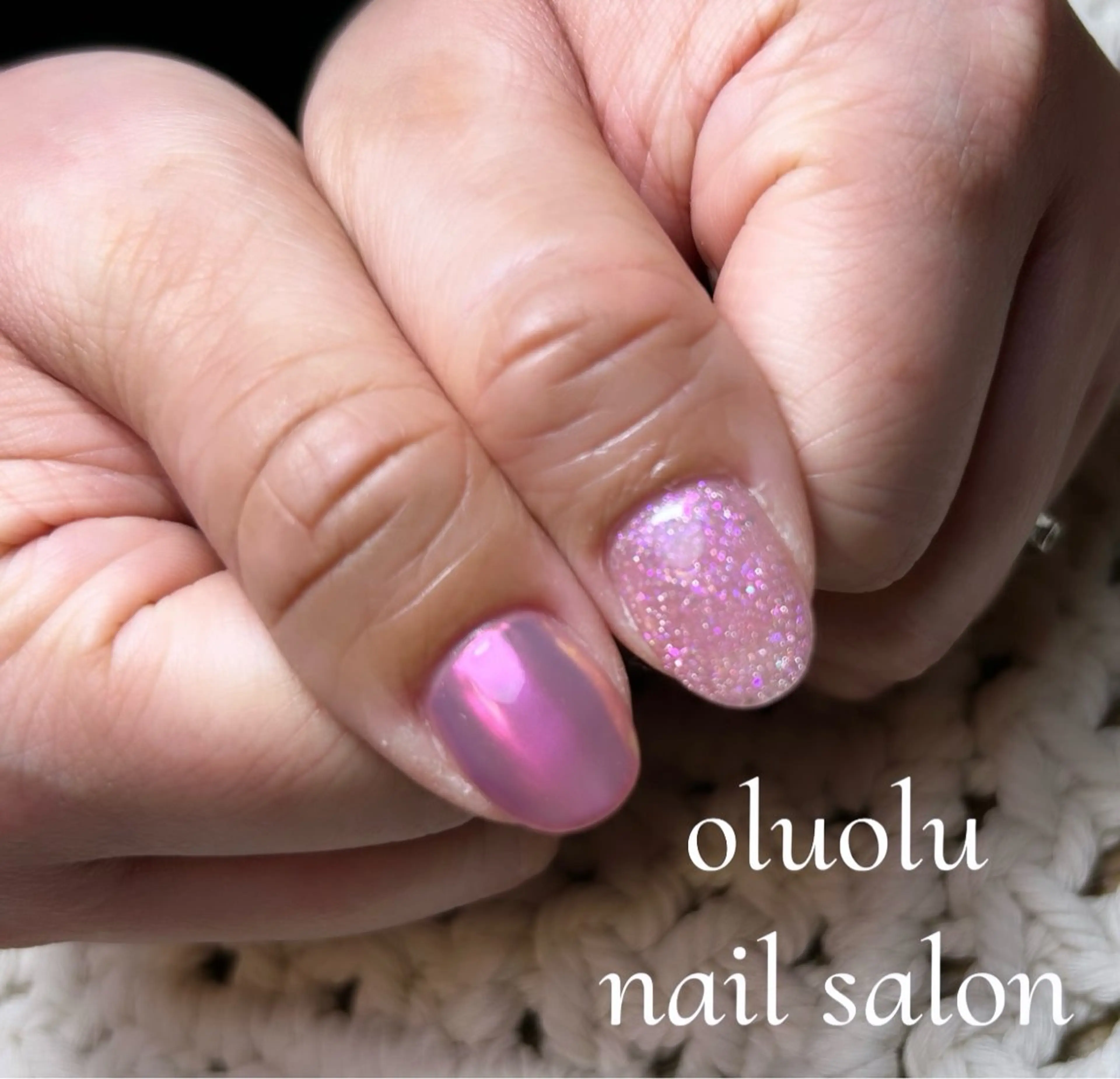 ネイル フラッシュネイル ジェルネイル マグネットネイル パラジェル ワンホンネイル oluolu nailsalonのネイルデザイン