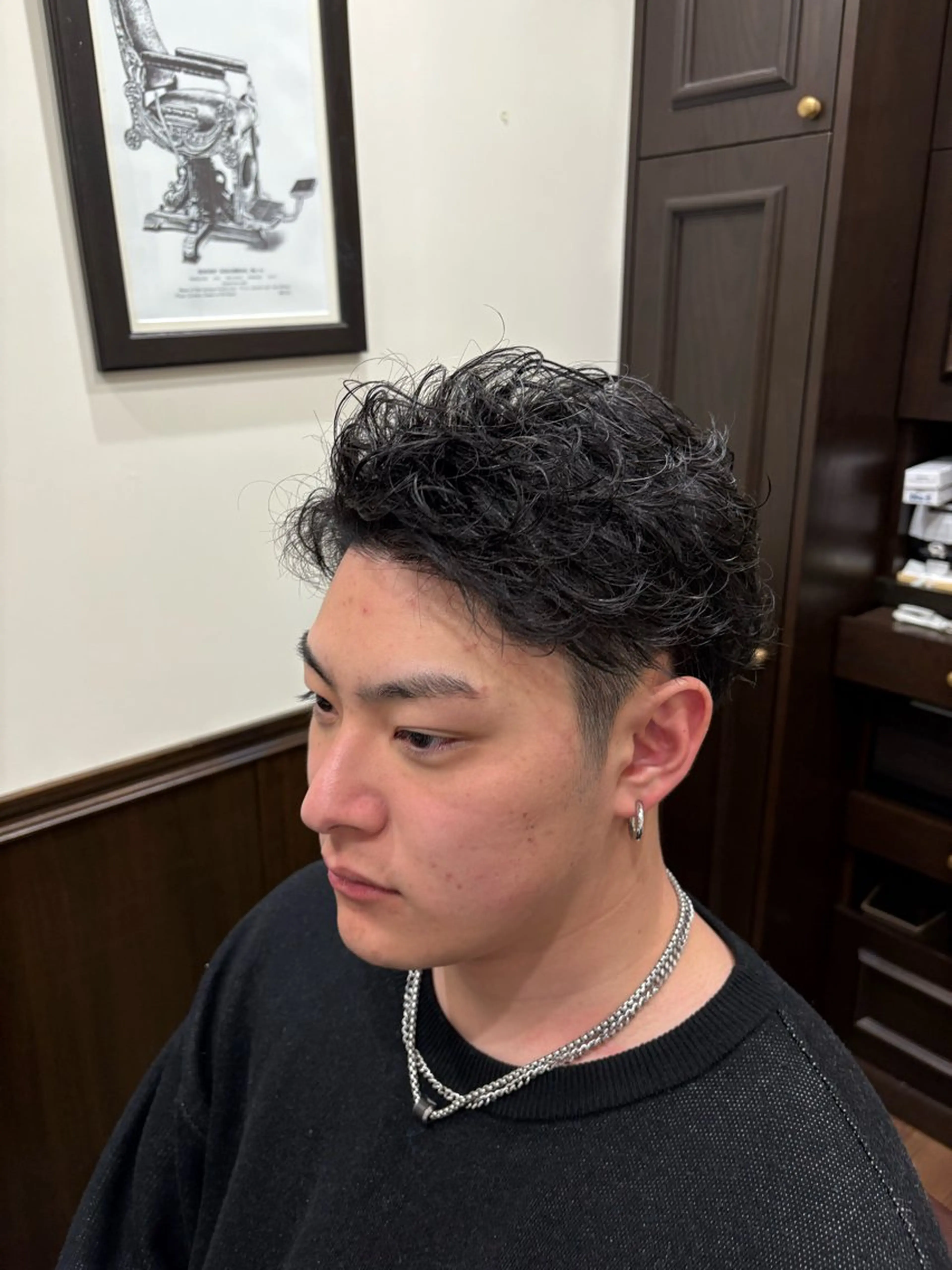 ショート パーマ メンズ 浦田 悠真のヘアスタイル