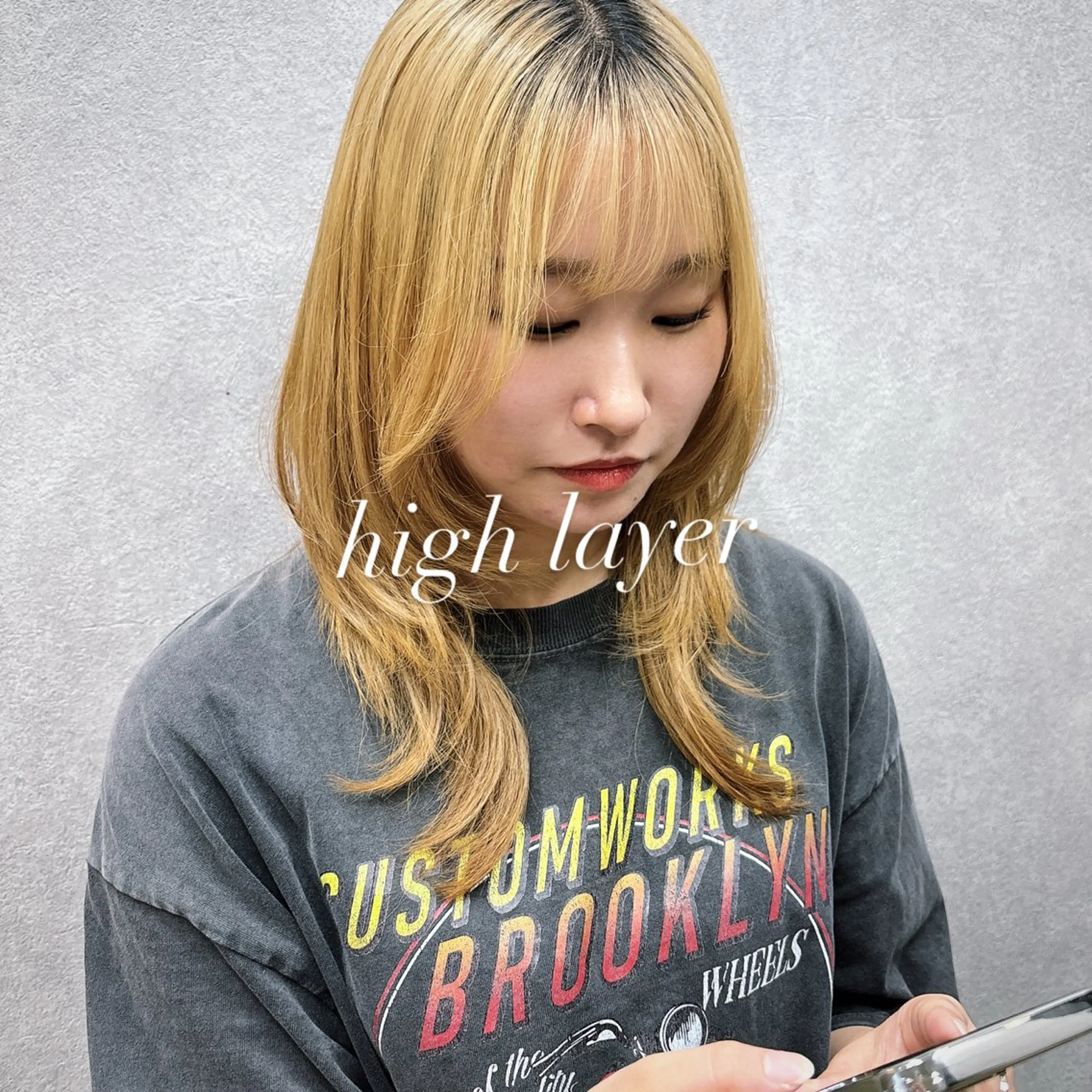 セミロング ウルフカット カット ✨レイヤー/ブリーチ /艶カラー✨NOAのヘアスタイル