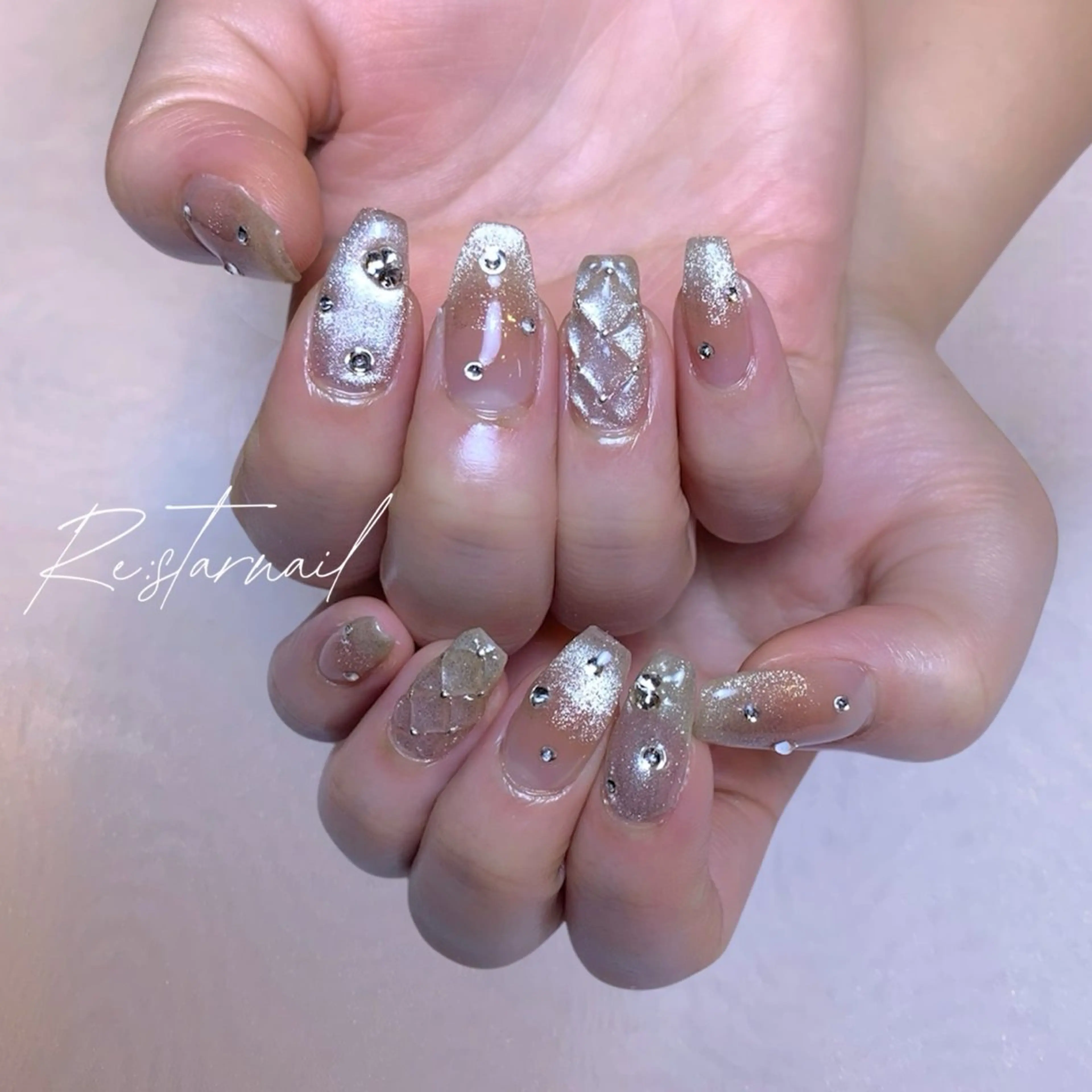 ネイル 氷ネイル・うるうるネイル ハンドネイル Re:star nailのネイルデザイン