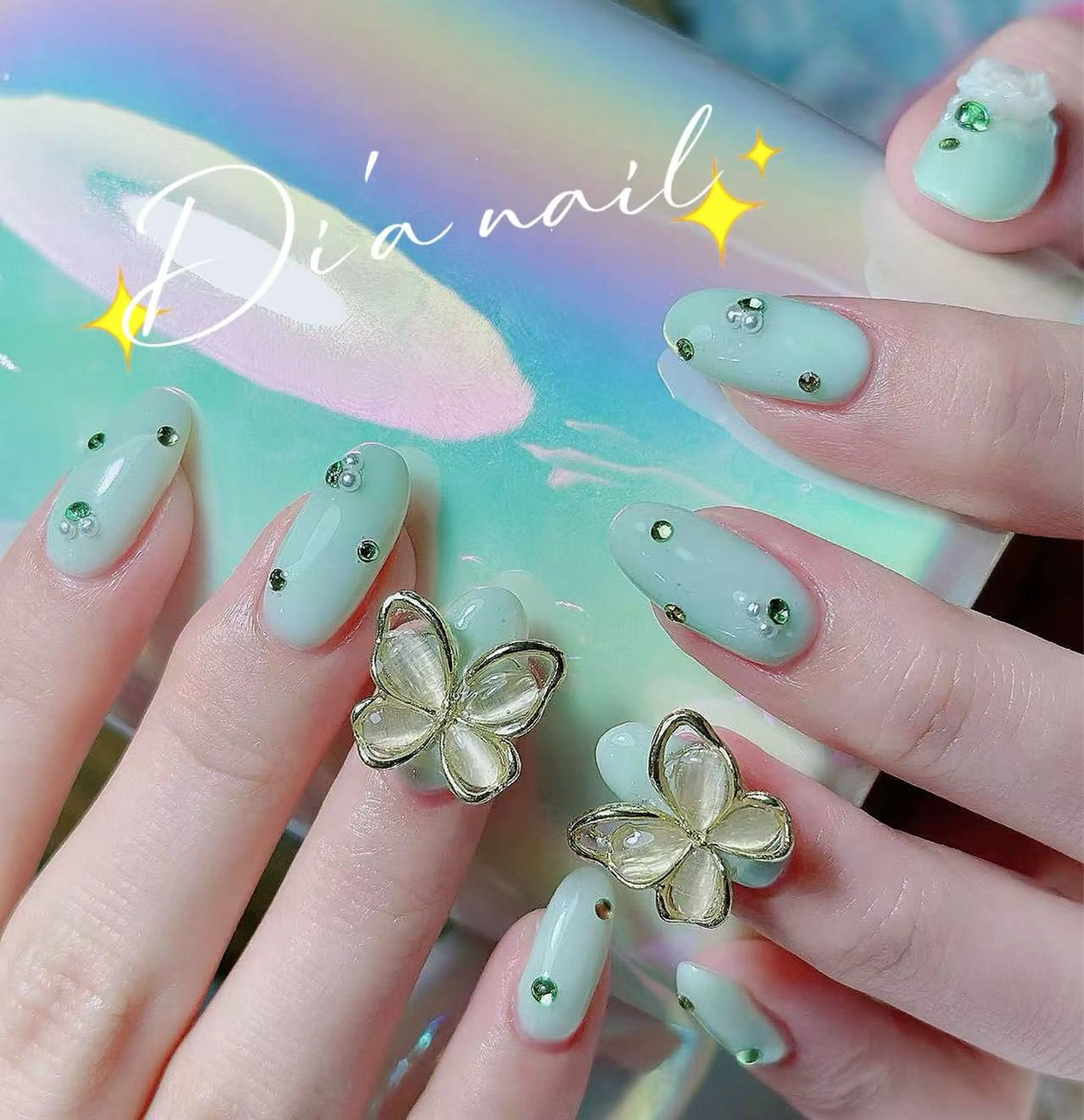 ネイル チークネイル ジェルネイル グラデーション マグネットネイル ニュアンスネイル Di'a nail ネイルサロンのネイルデザイン