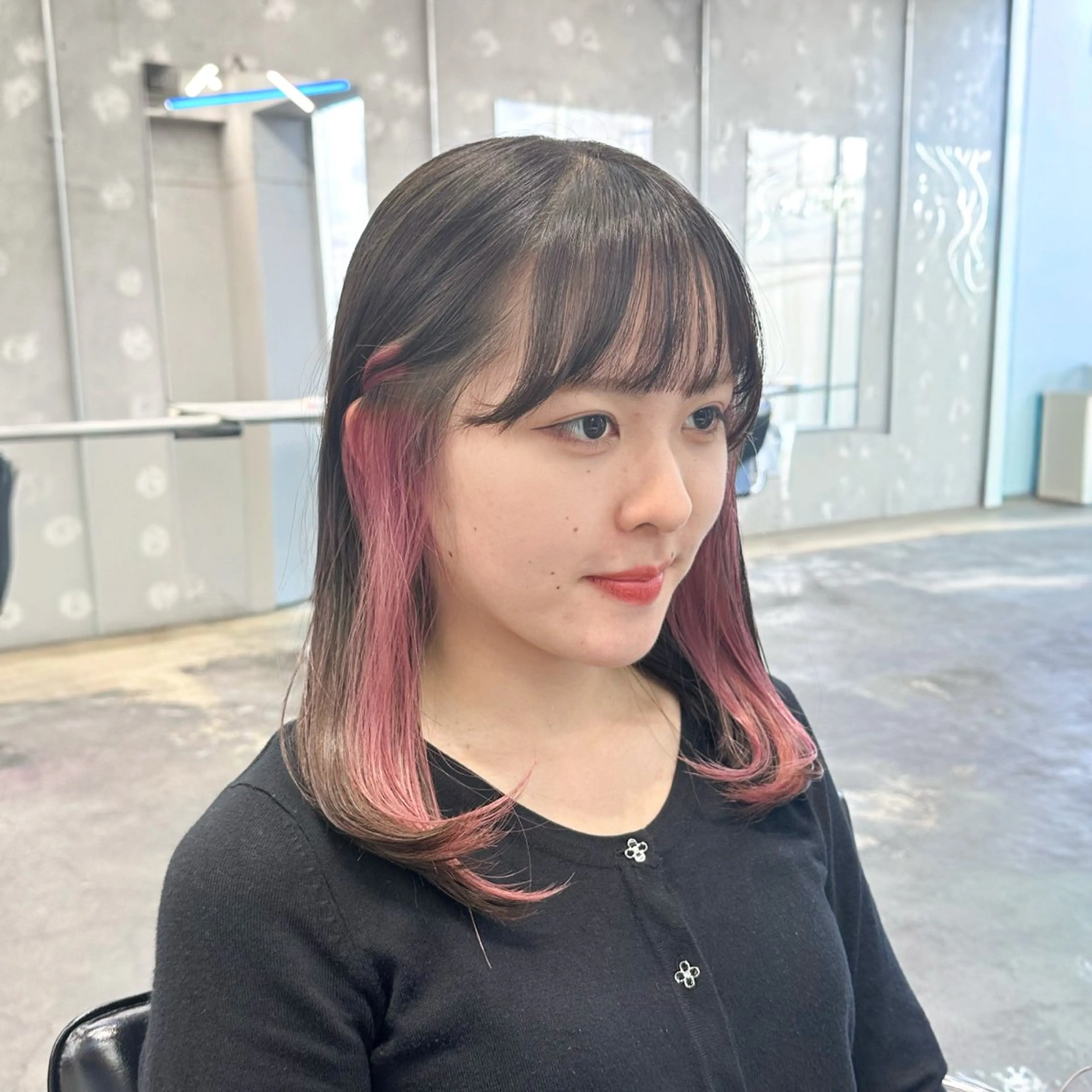 セミロング カラー ヘアアレンジ ヘアカラー トリートメント ヘアセット 🎀モテ暖色× エクステ🎀あかりのヘアスタイル