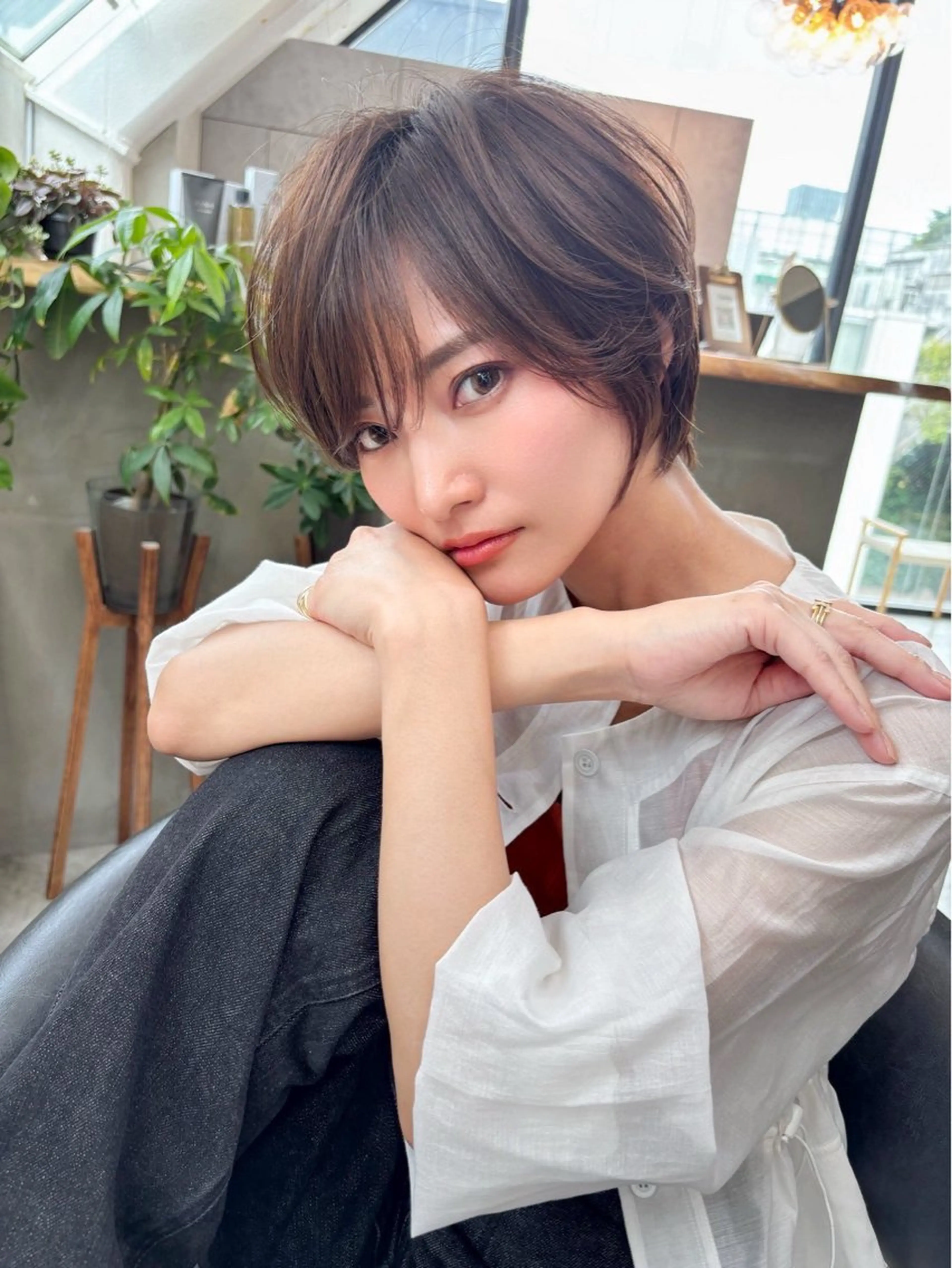 ショート カラー カット ヘアカラー トリートメント Lond Bloom 天神ショート/ボブのヘアスタイル