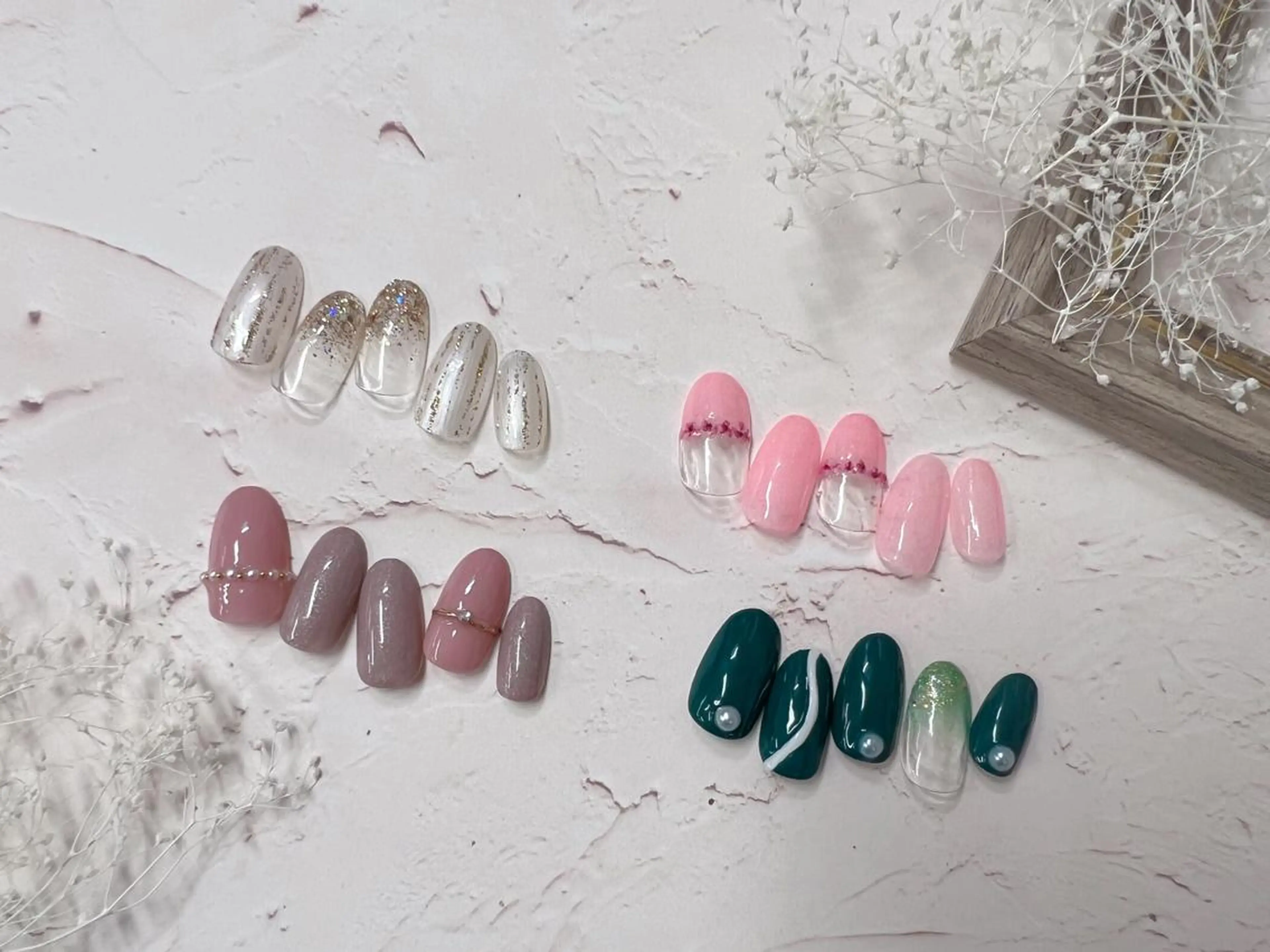 ミディアム ネイル ハンドネイル プティリボン 武蔵小金井店のネイルデザイン