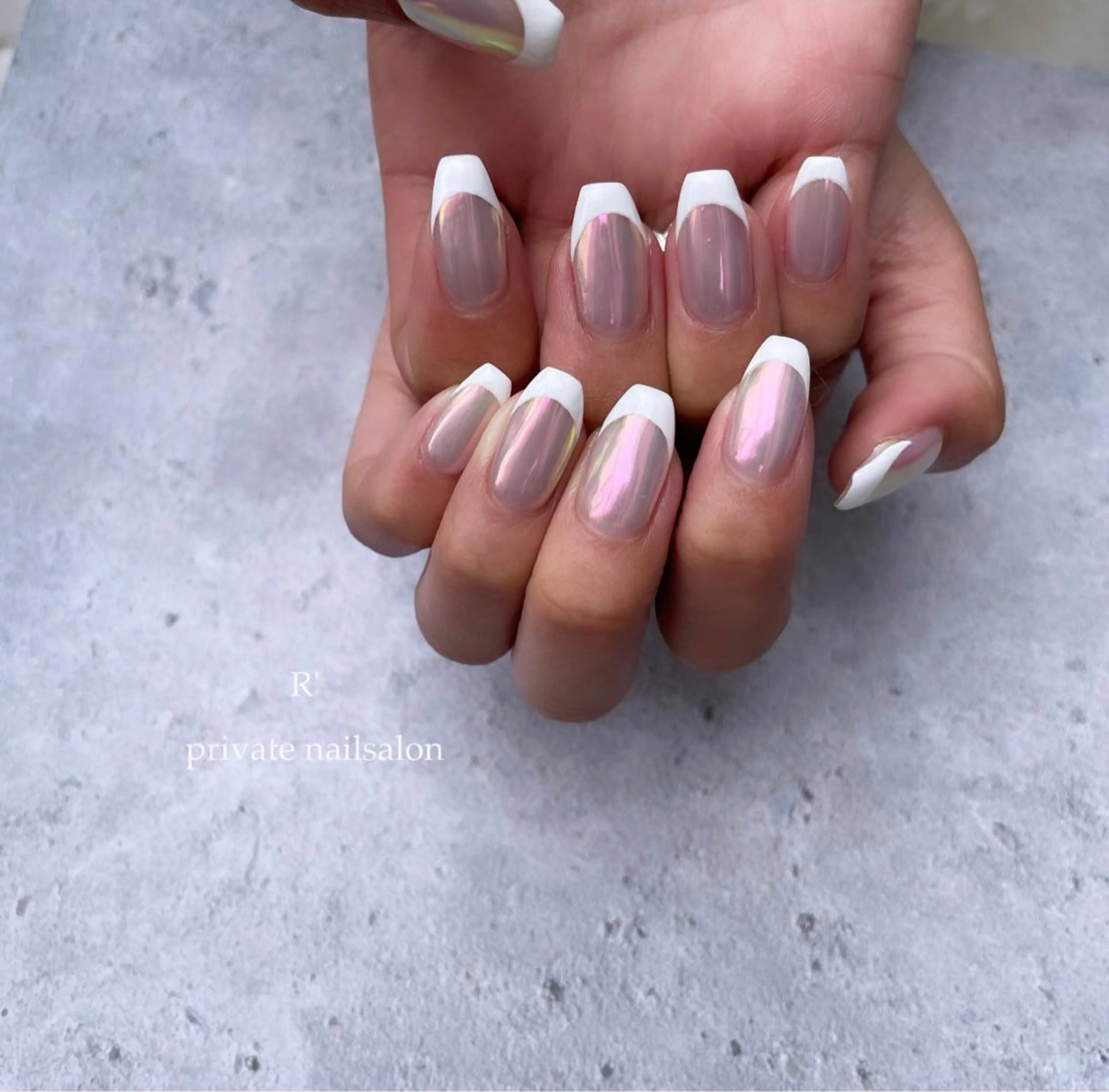 ネイル オーロラネイル フレンチネイル Bersinar nail(rina)のネイルデザイン