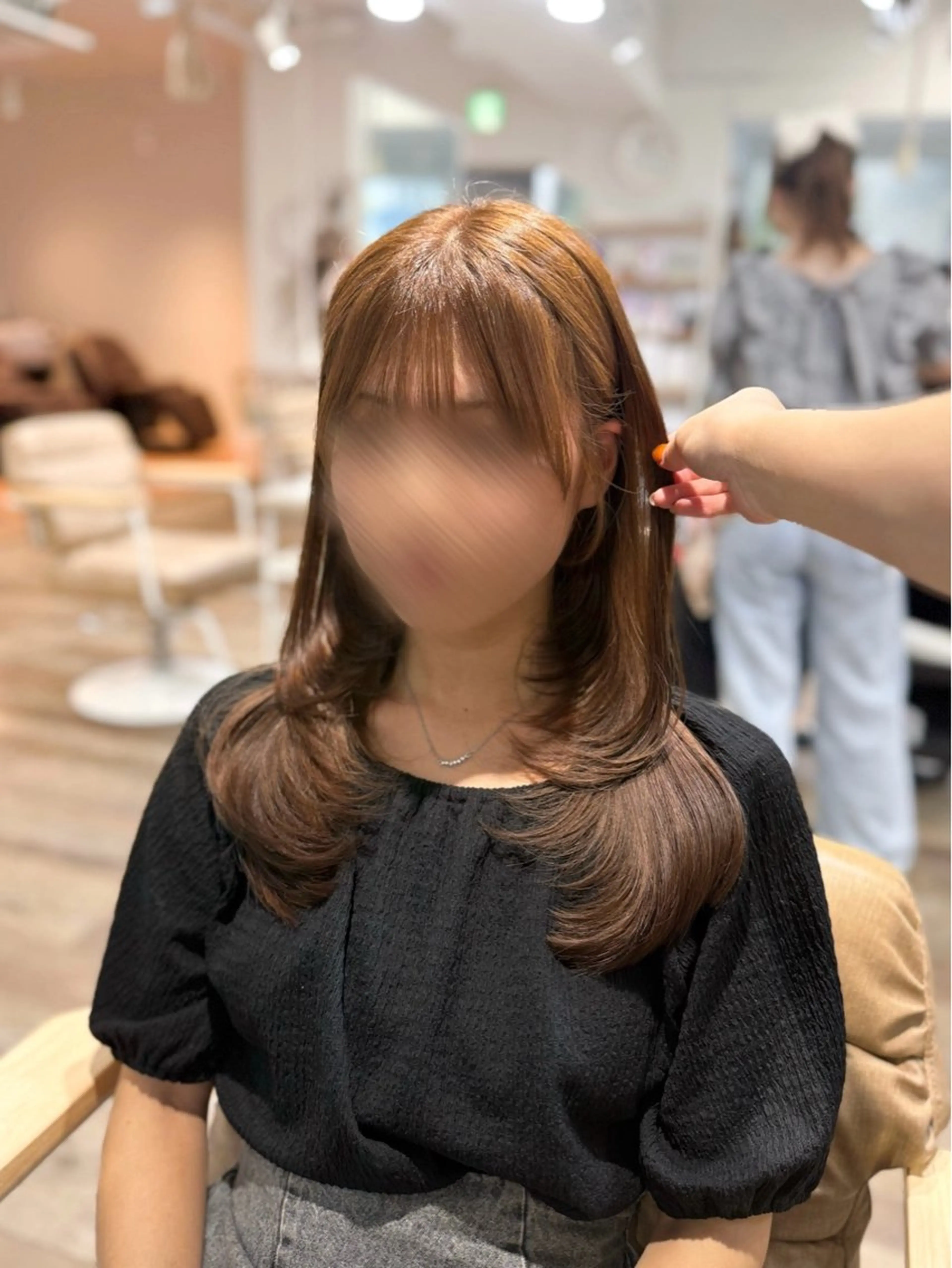 ロング レイヤーカット カット ヘアカラー トリートメント ピンク・ラベンダー/ レイヤー/NANAのヘアスタイル