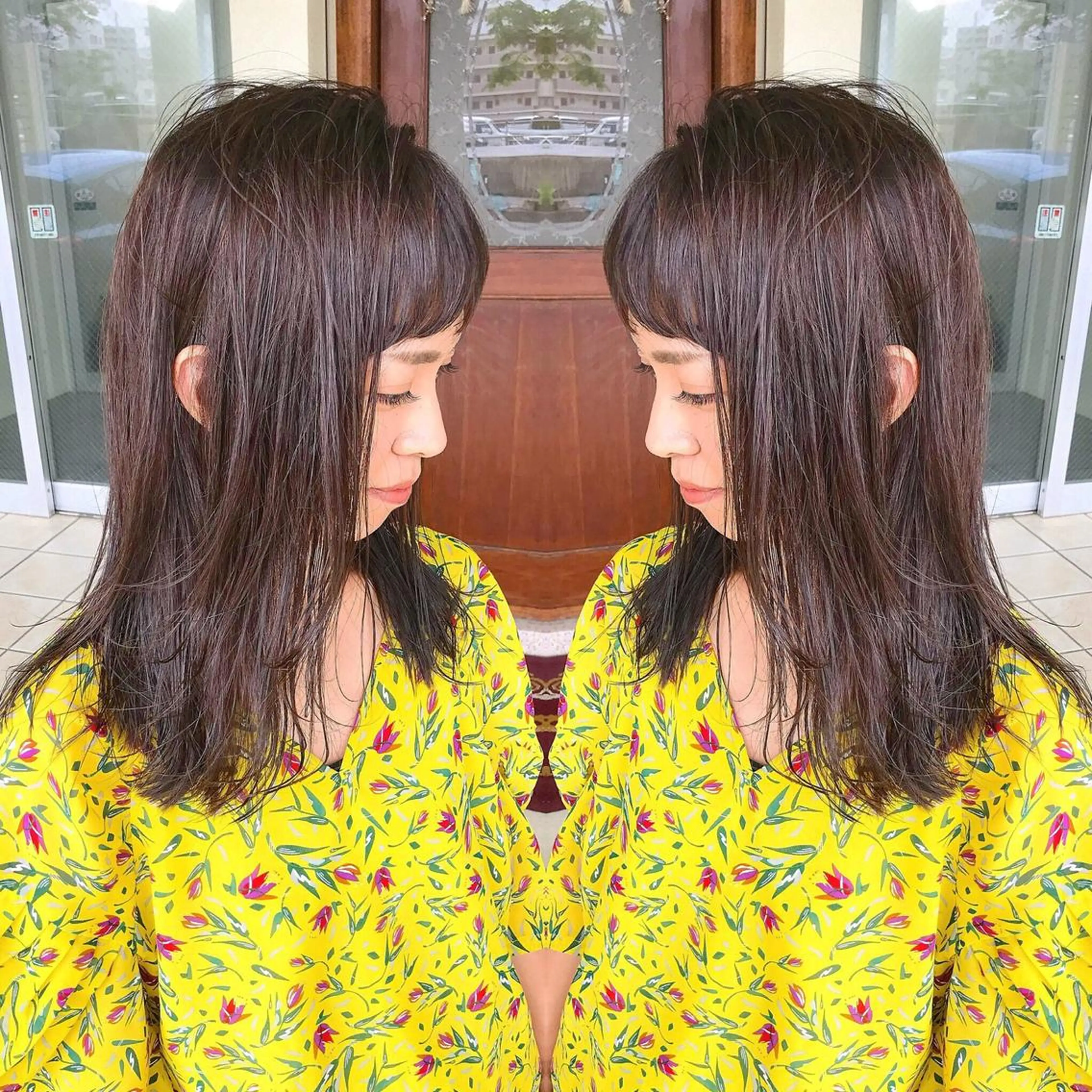 ミディアム カラー カット ヘアカラー grand juteのヘアスタイル