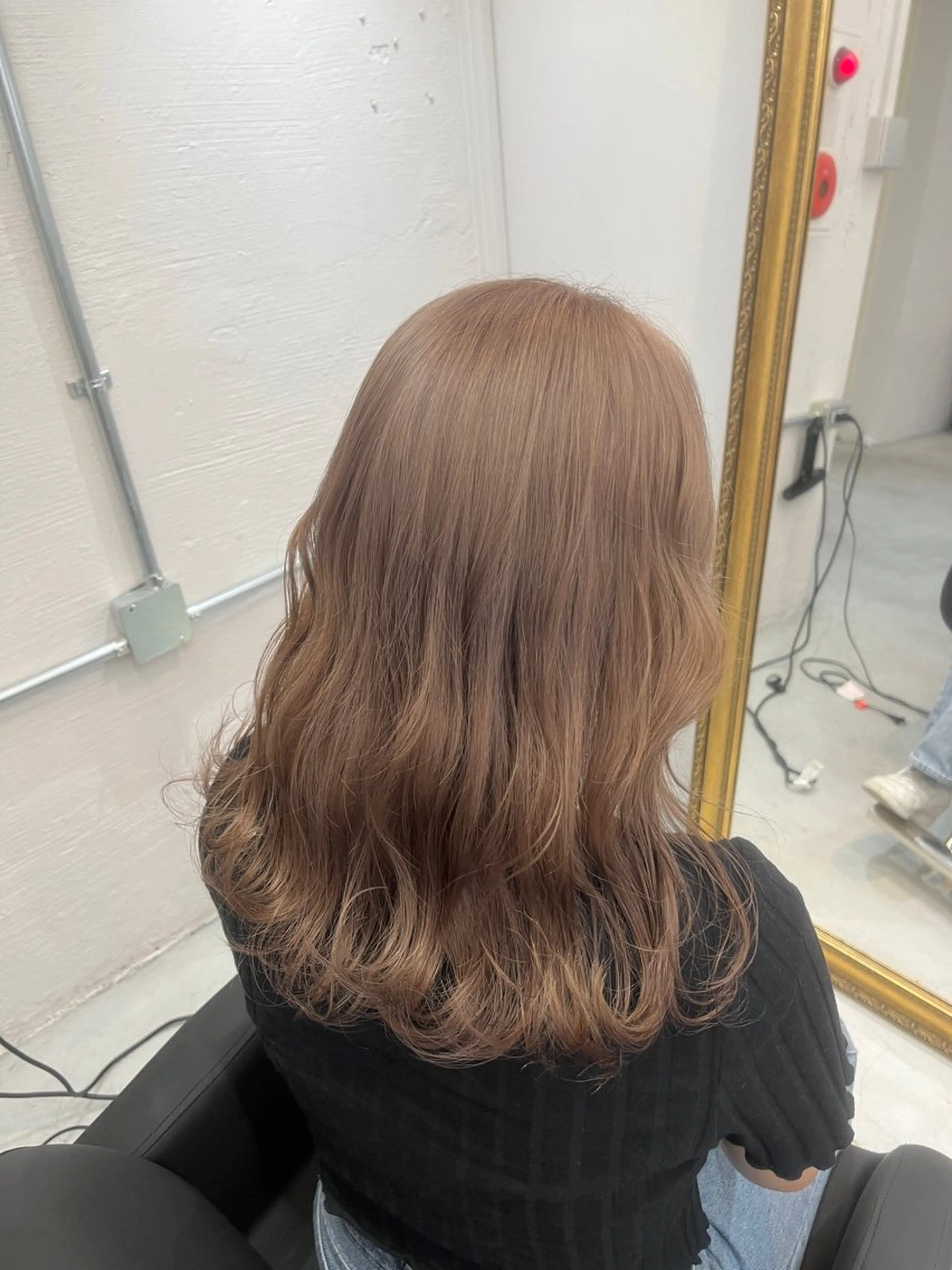 ロング カラー ベージュカラー ミルクティーベージュ グレージュ/透け感 カラー/透明感カラーのヘアスタイル