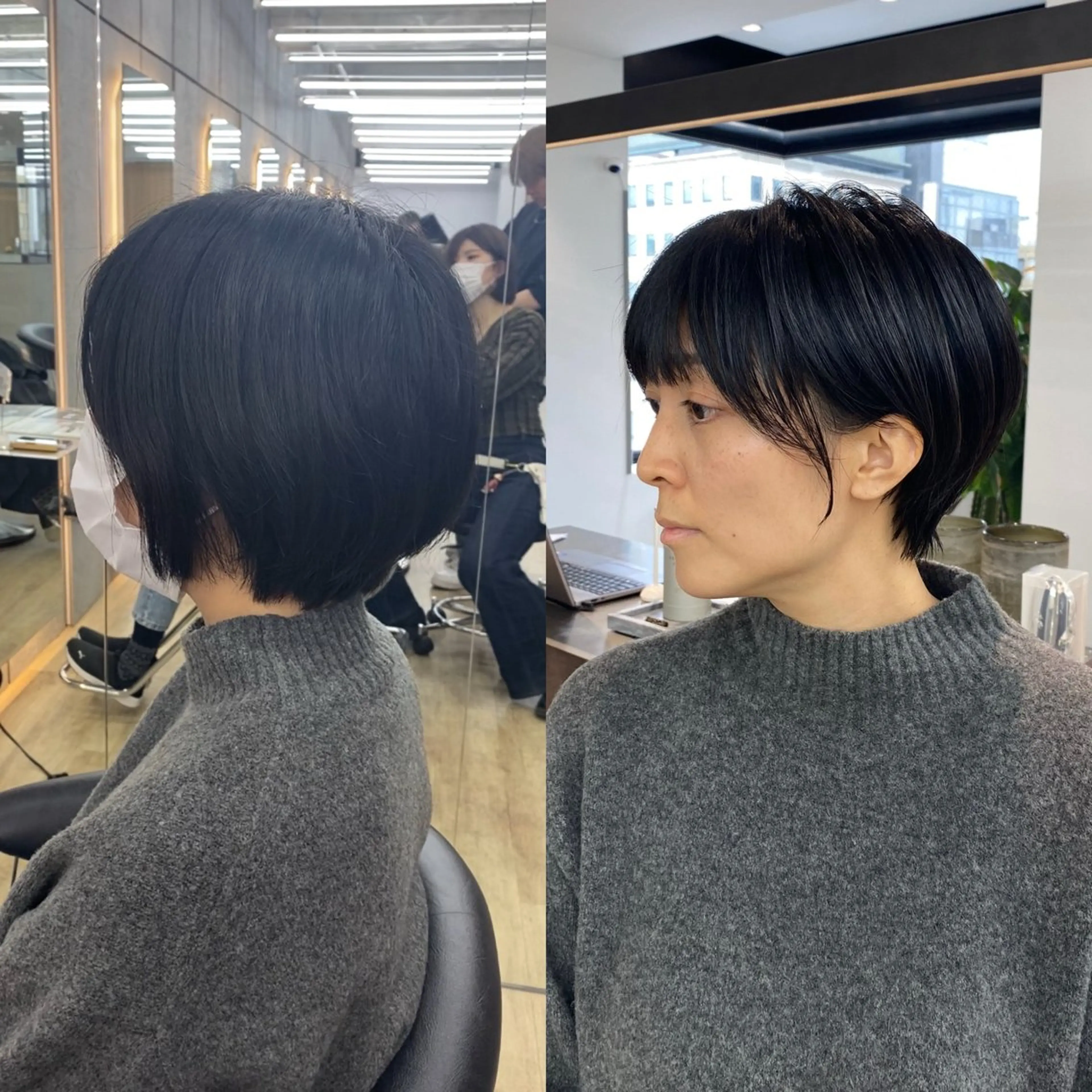 ショート パーマ ショートヘア レイヤーボブ縮毛矯正 韓国RINAのヘアスタイル