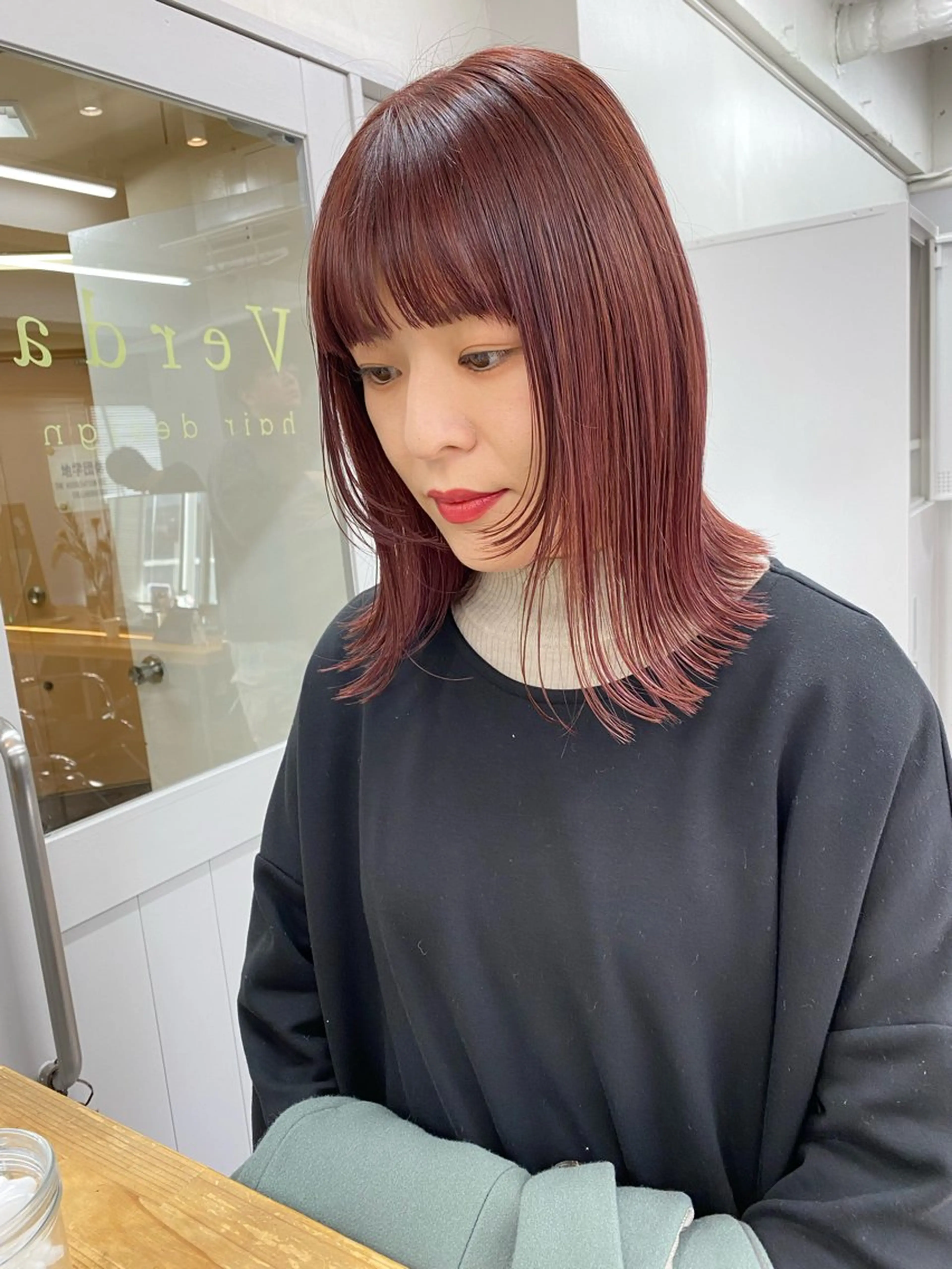 ミディアム カラー レイヤーカット レイヤー暖色カラー 池袋Yamamotoのヘアスタイル