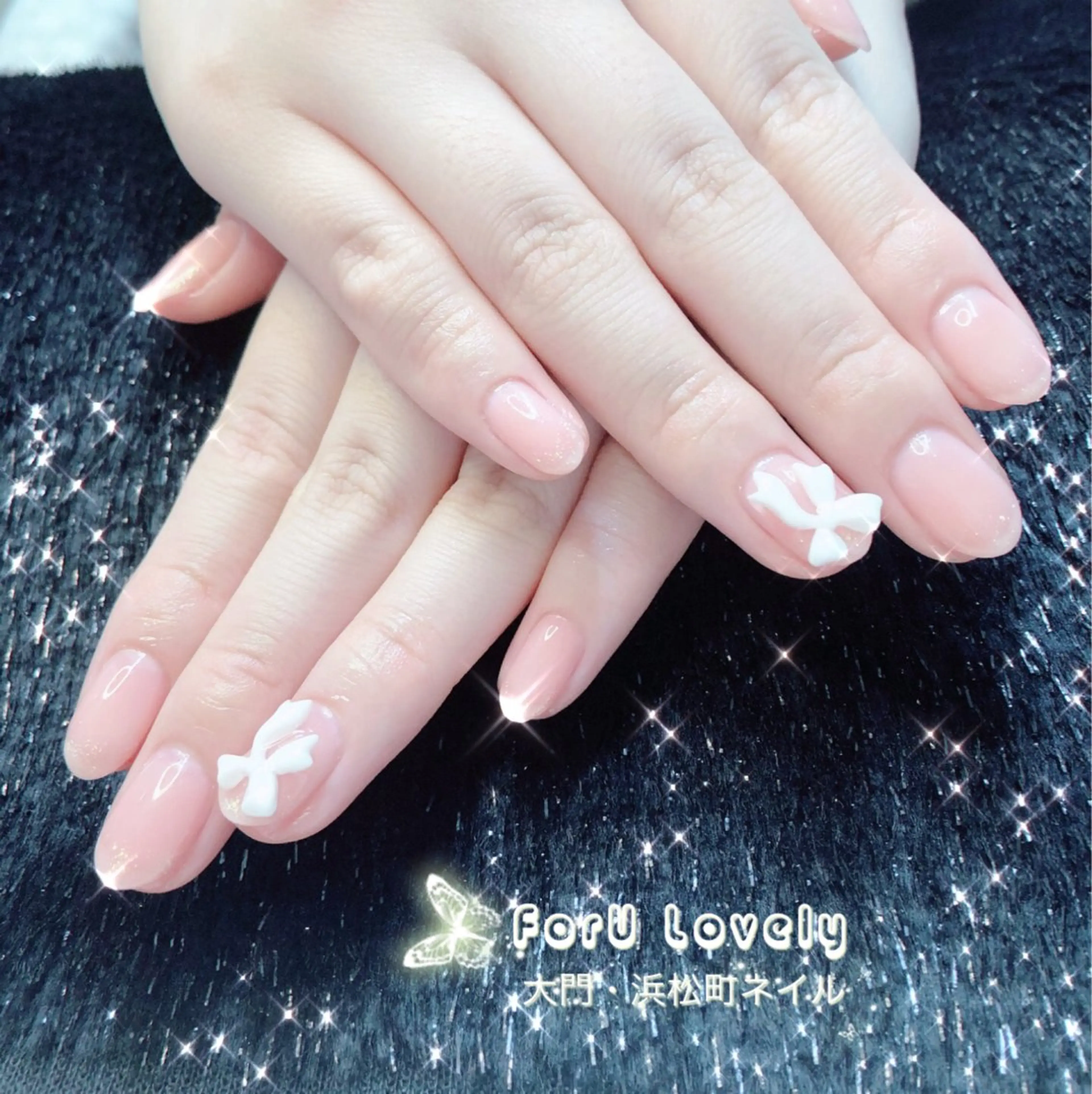 ネイル フットネイル フレンチネイル ジェルネイル ガラスフレンチ ハート ハンドネイル ハンドケア 大門浜松町 ネイルのネイルデザイン