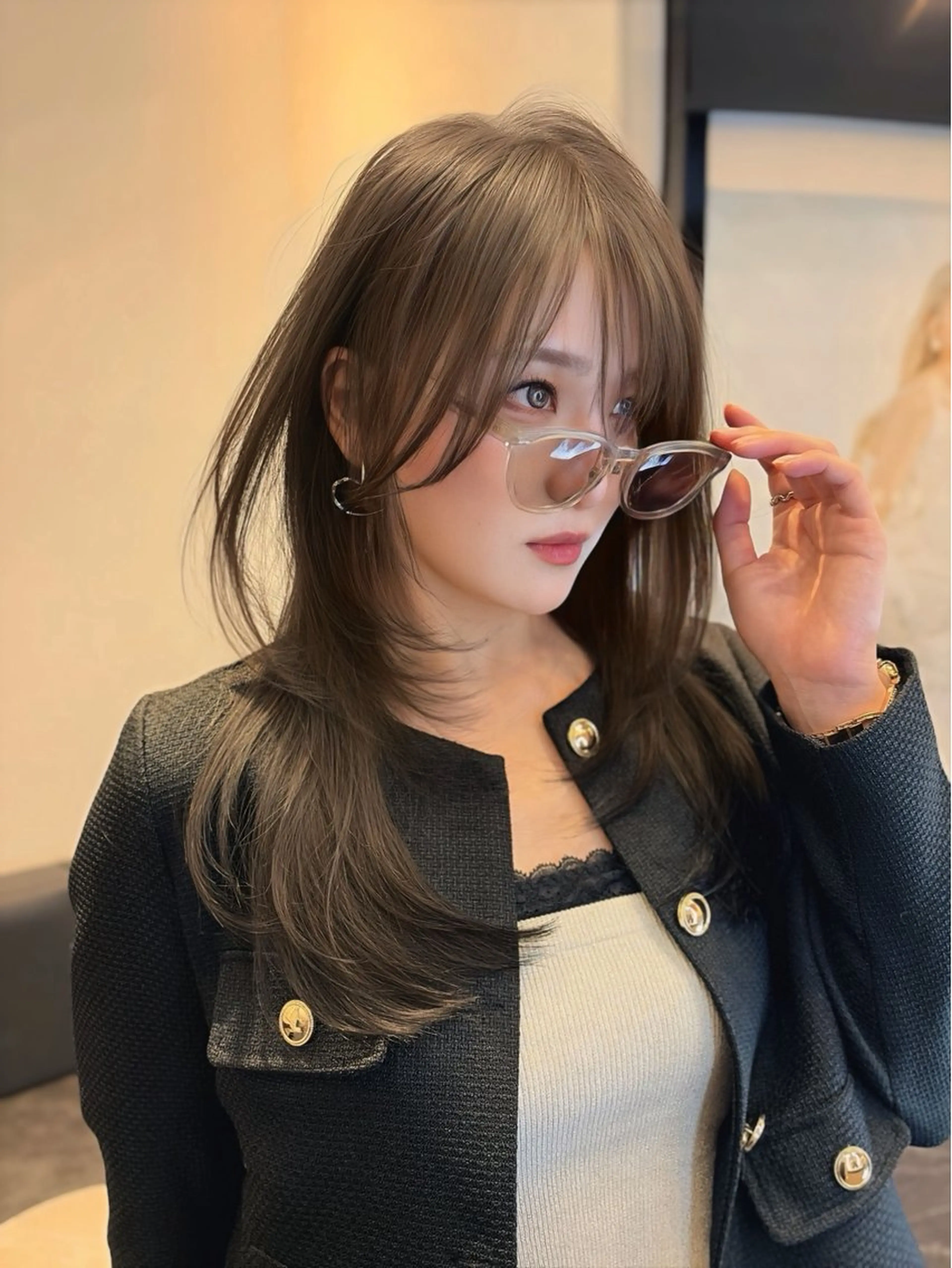 ロング カット ヘアカラー 海野翔吾🇨🇳 ワンホンレイヤーのヘアスタイル