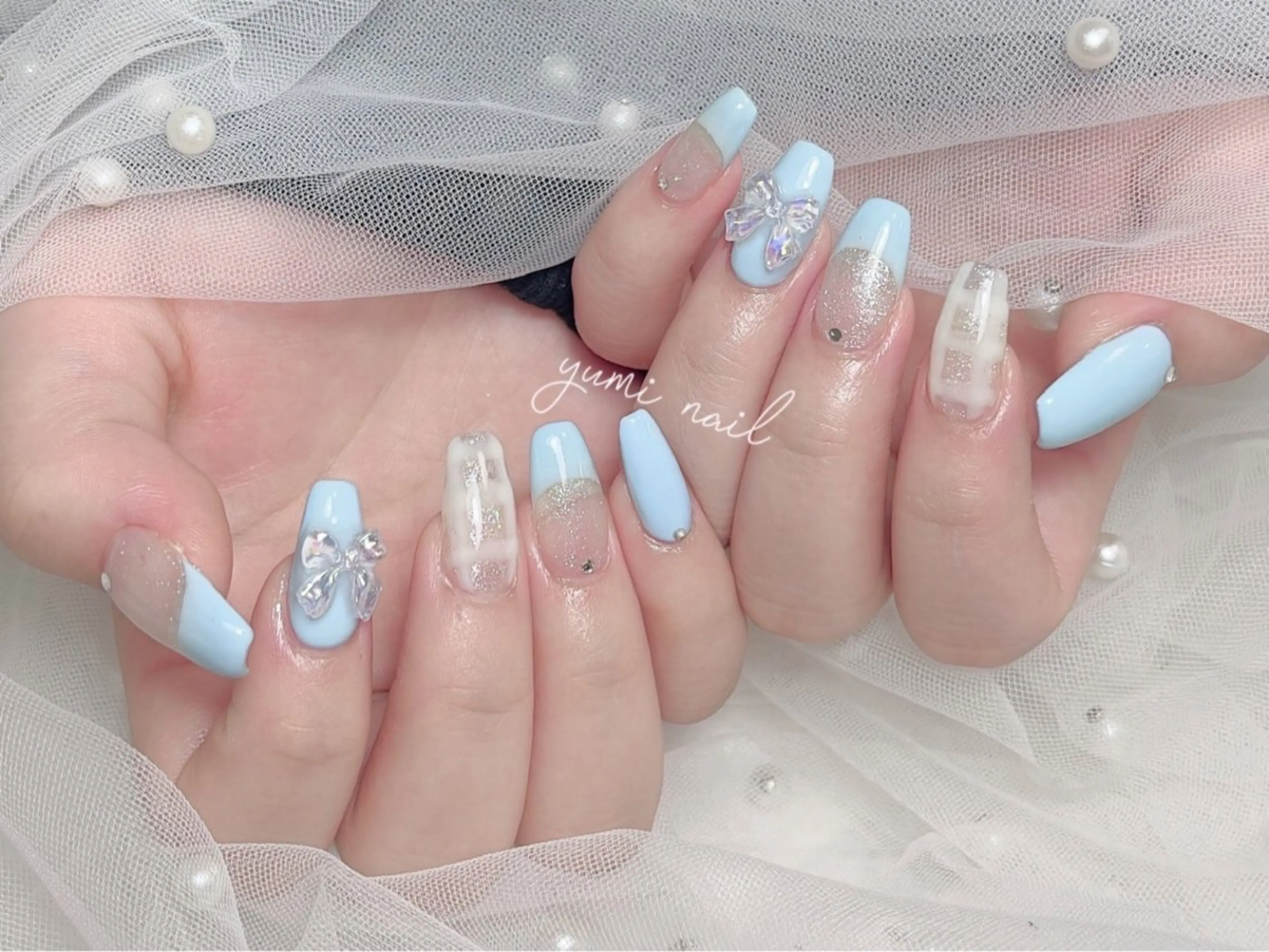 ネイル 𝐲𝐮𝐦𝐢🎀 長さ出しデザイン専門のネイルデザイン