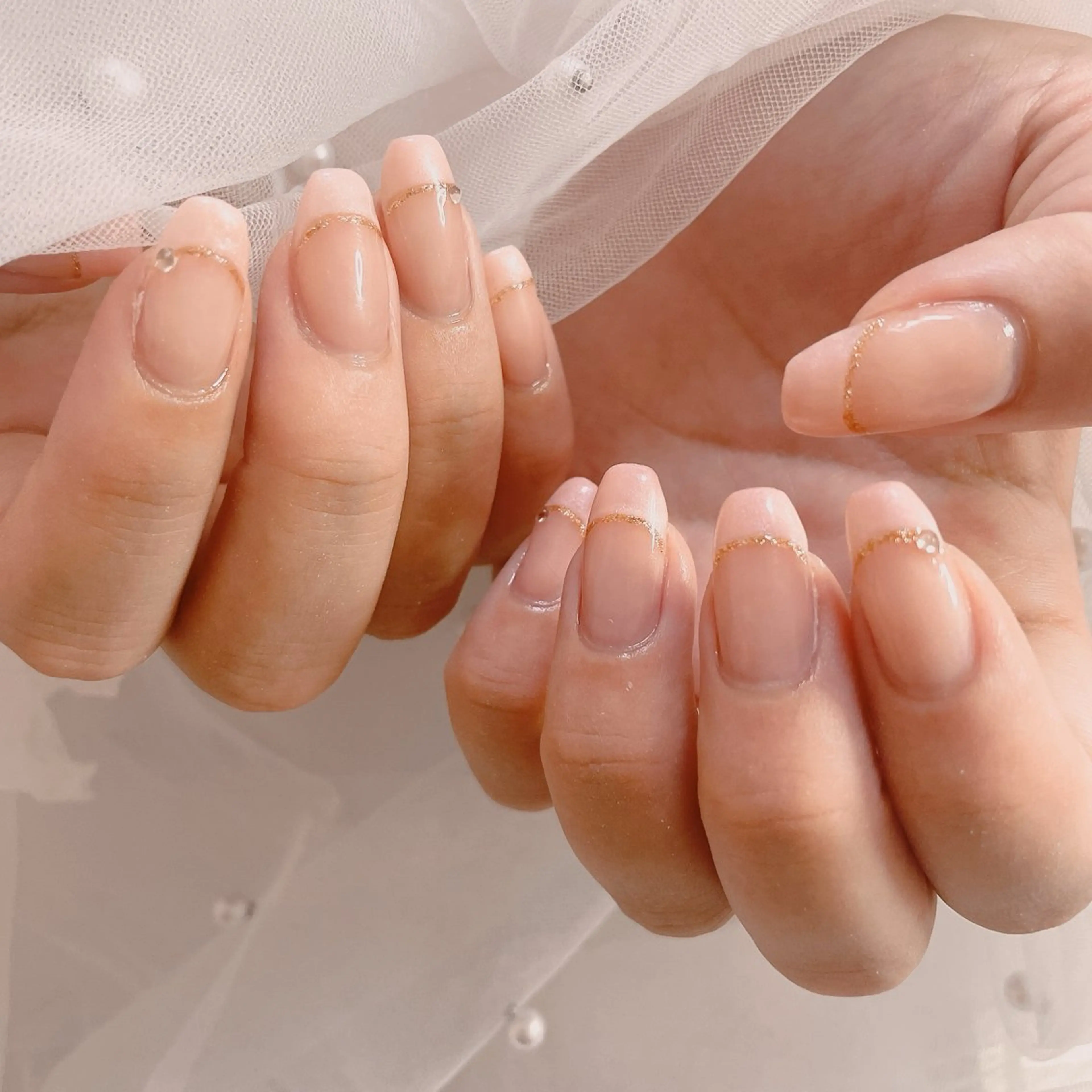 ネイル ゴールド オフィスネイル シンプルネイル ワンホンネイル ハンドネイル ネイルサロン なっちゃん(古千谷)のネイルデザイン