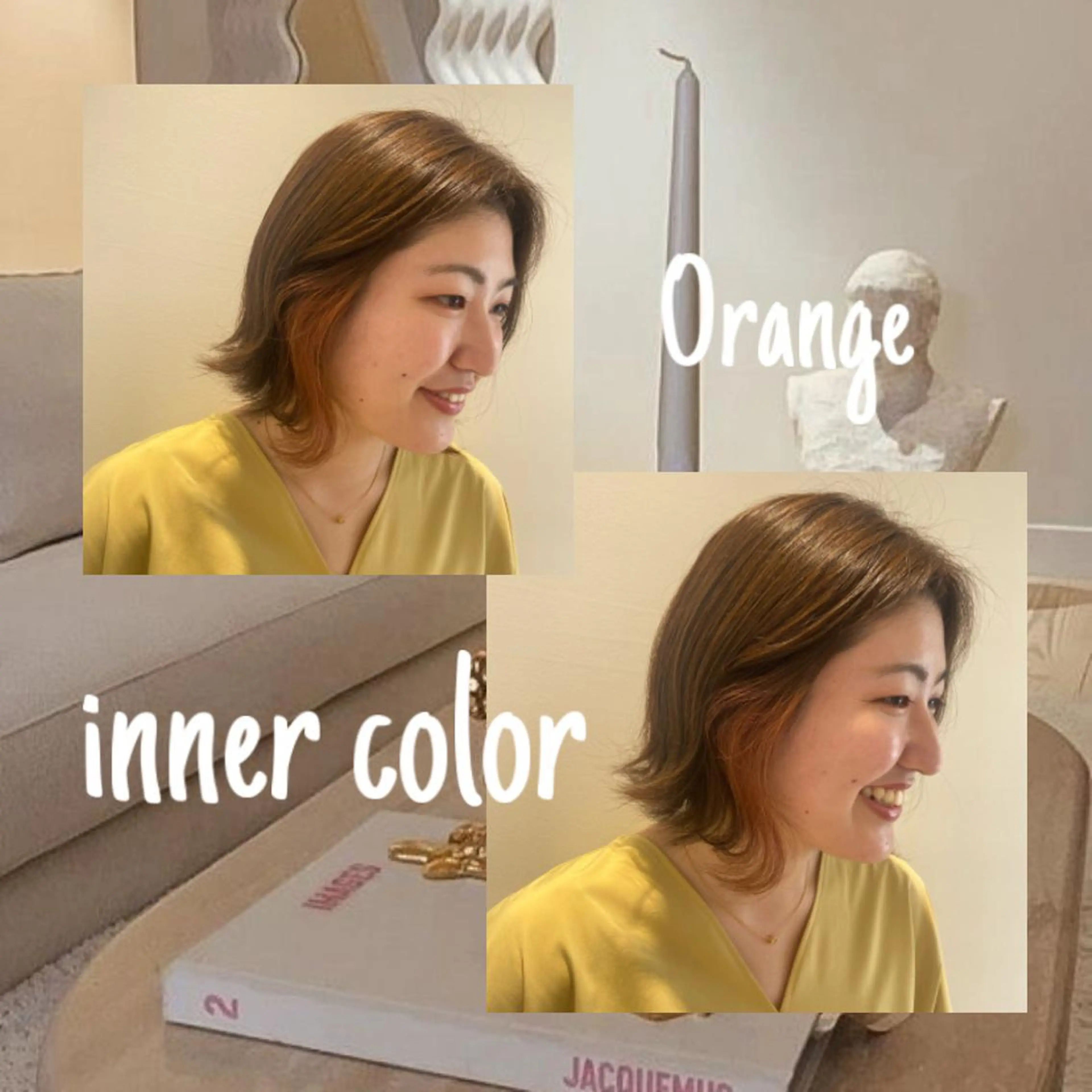 ミディアム カラー ヘアアレンジ インナーカラー 顔周りカット eN°byyoureshair所属・🎀トップスタイリ スト湯川響🎀のヘアスタイル