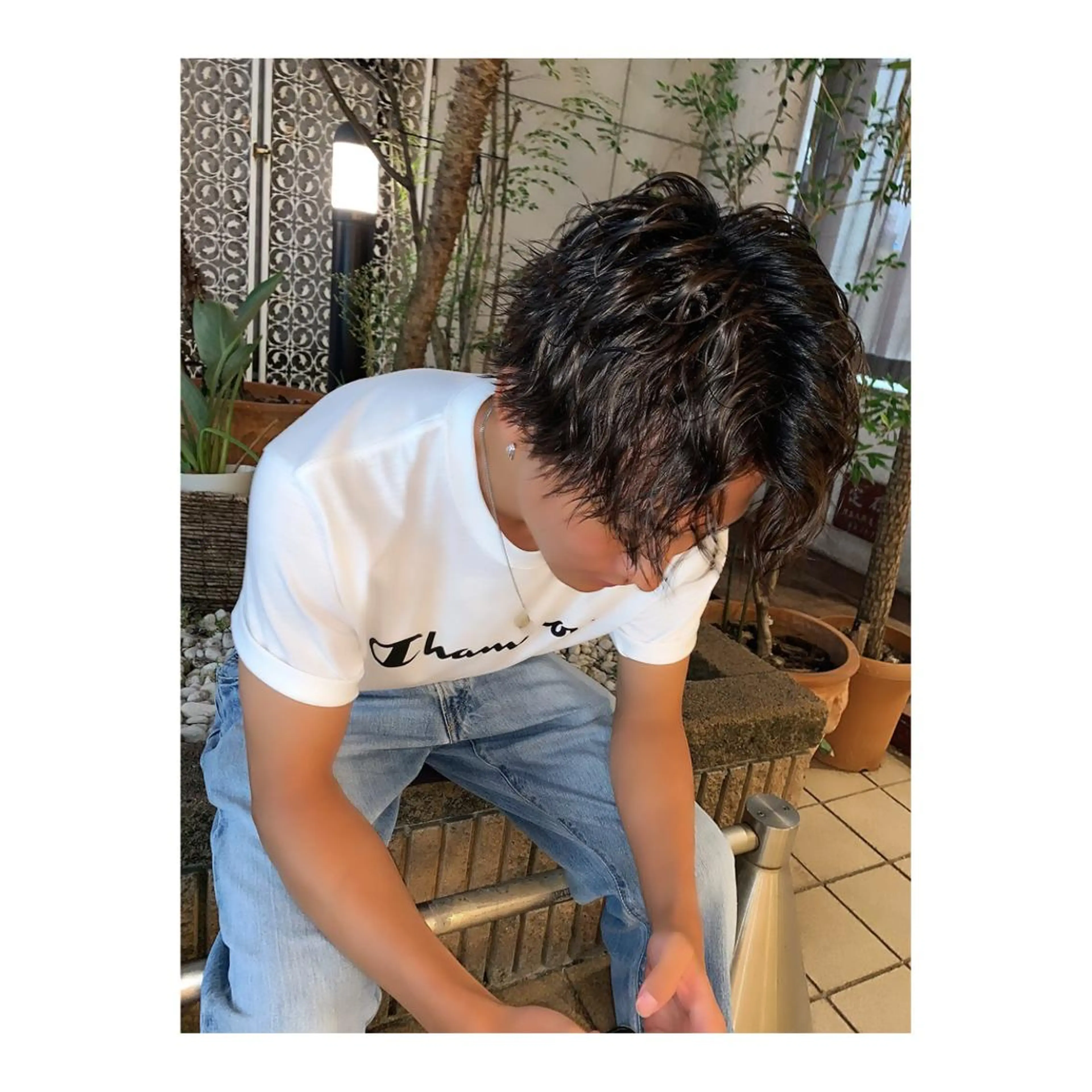 ショート パーマ ヘアアレンジ メンズ ange☞ soutaのヘアスタイル