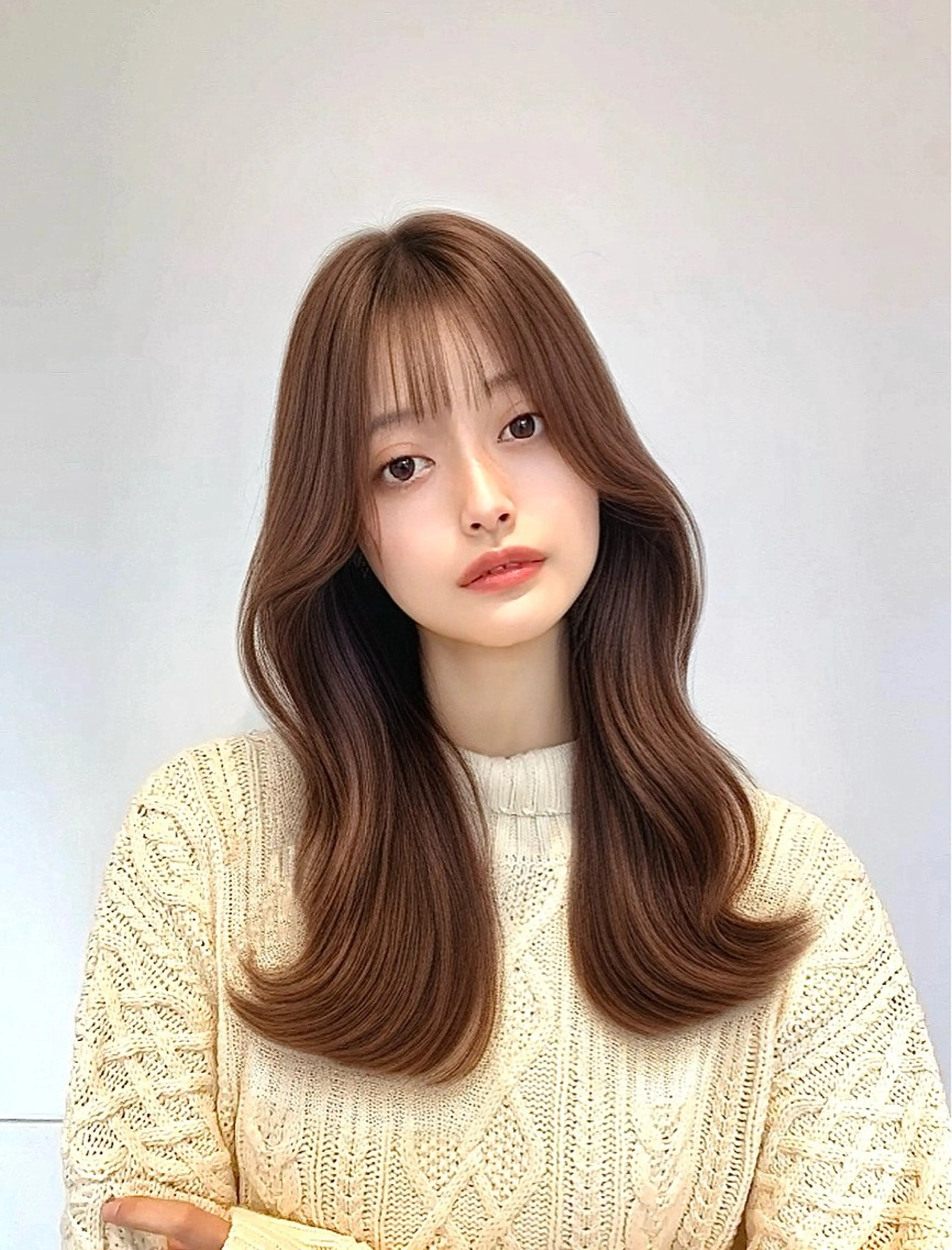 ミディアム カラー ベージュカラー ショコラベージュ 顔まわりレイヤー 顔周りカット レイヤーカット カット ヘアカラー トリートメント 🍀本格ヘッドスパ 👑髪質改善🍀英司のヘアスタイル