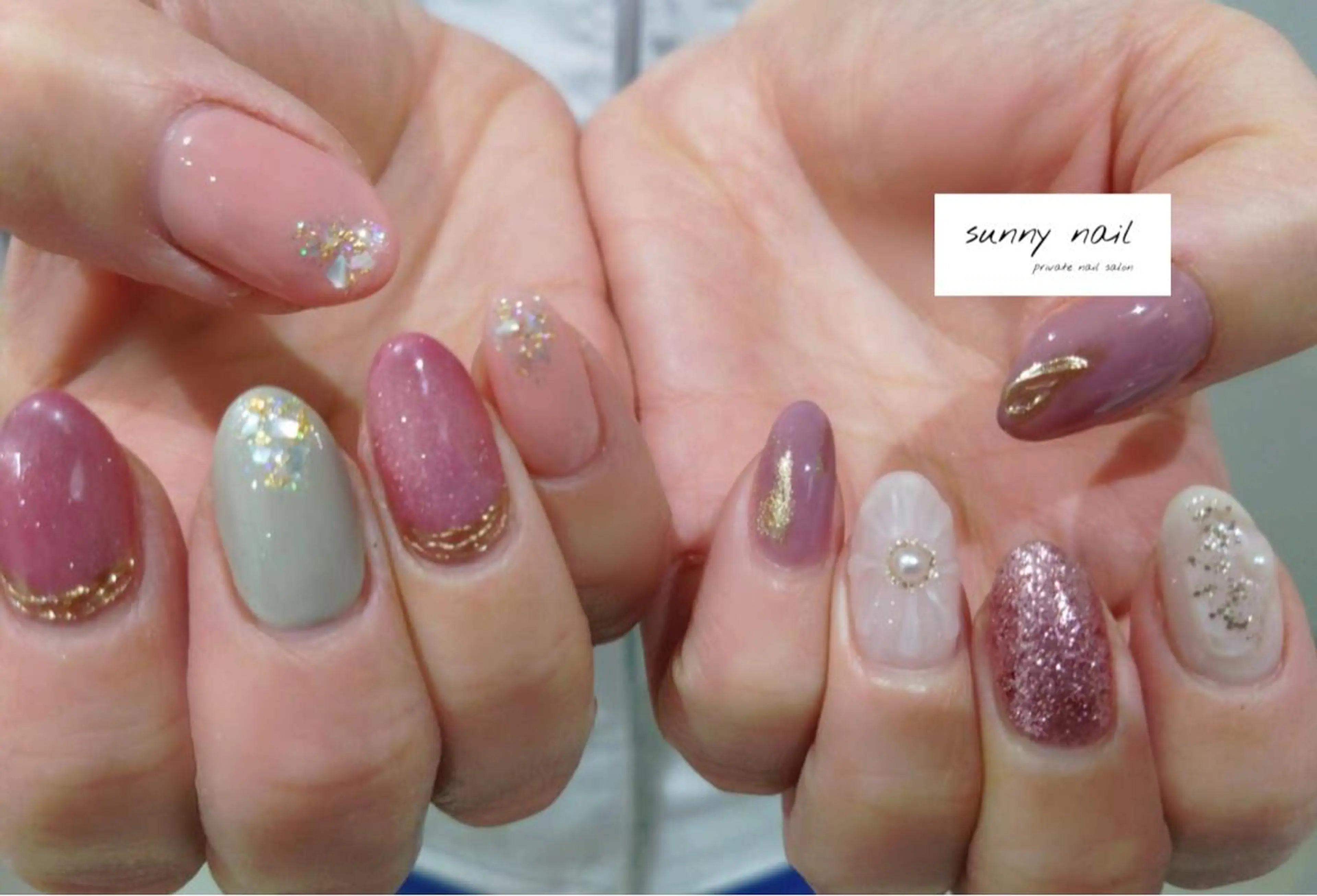 ネイル アートネイル フラワーネイル ジェルネイル ミラーネイル ニュアンスネイル sunny nailのネイルデザイン