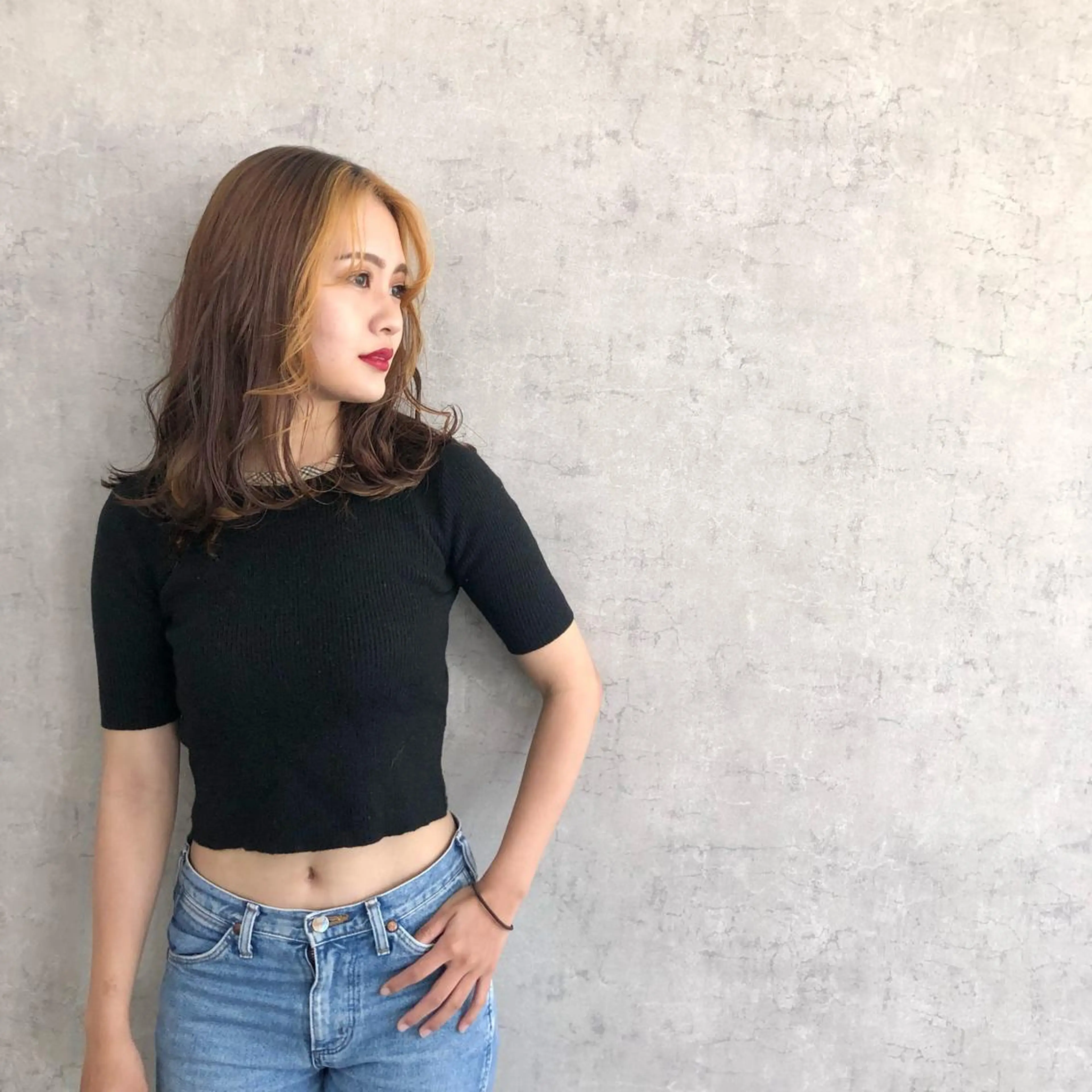 ロング カラー ヘアアレンジ ネイル マツエク・マツパ アディクシーカラー バレイヤージュ ミストバング ベージュカラー ブリーチ エビスザキレン／メン ズ／心斎橋🌳のヘアスタイル