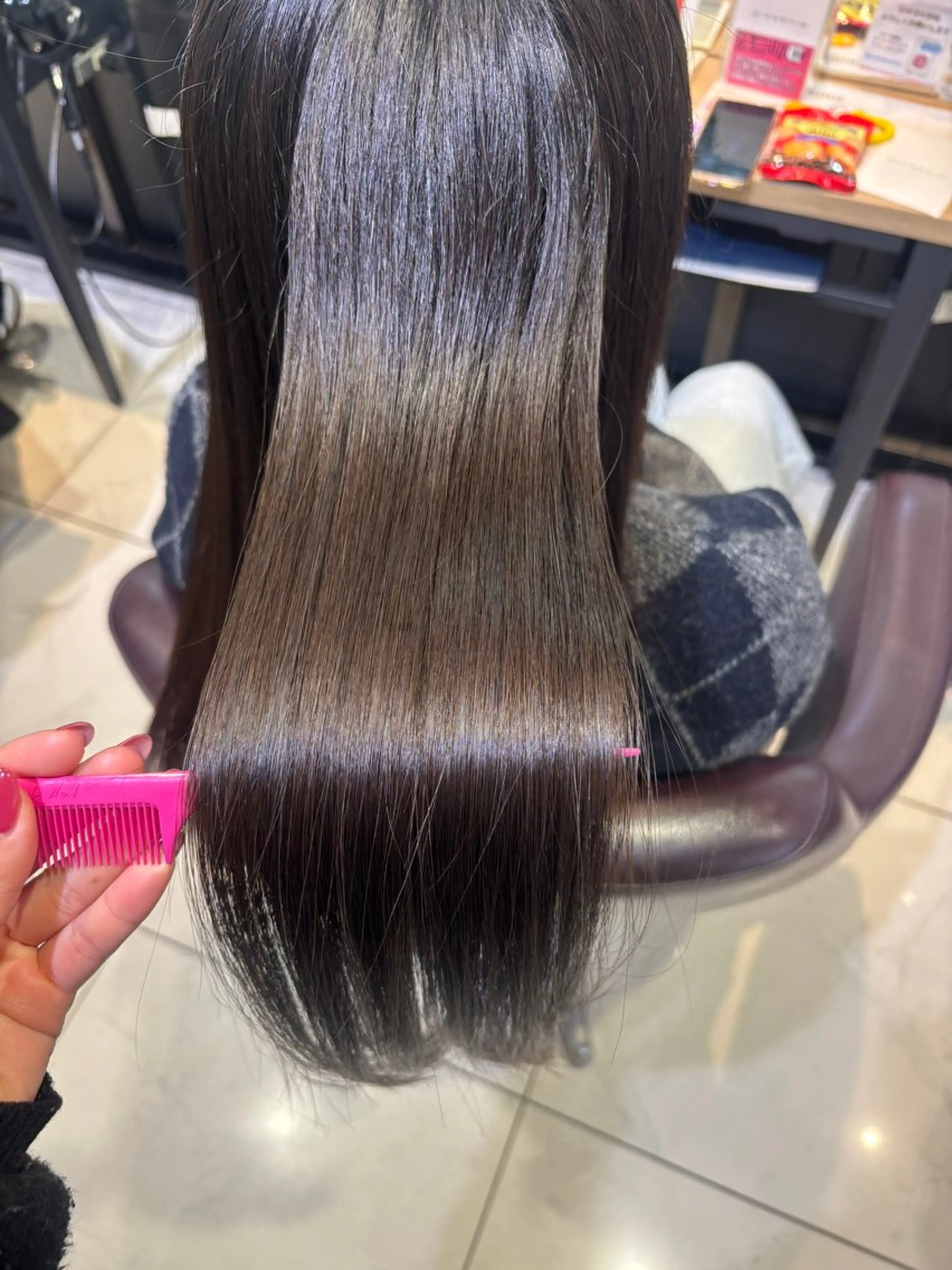 🇰🇷うる艶韓国風カラー🇰🇷髪質改善トリートメントカラー➕韓国風コテ巻きの写真