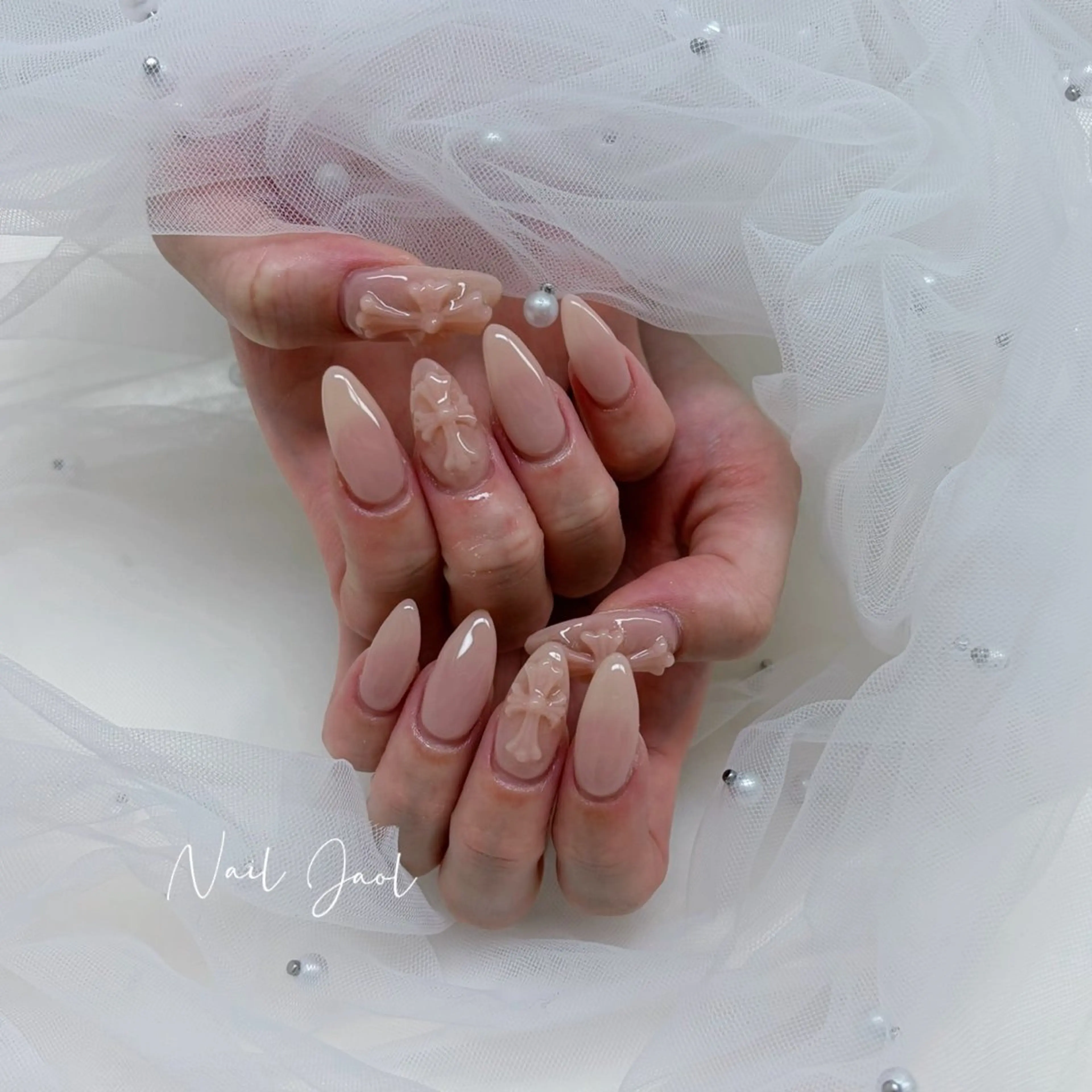 ロング 韓国風ヘア ハンドネイル ネイルJaol 池袋のネイルデザイン