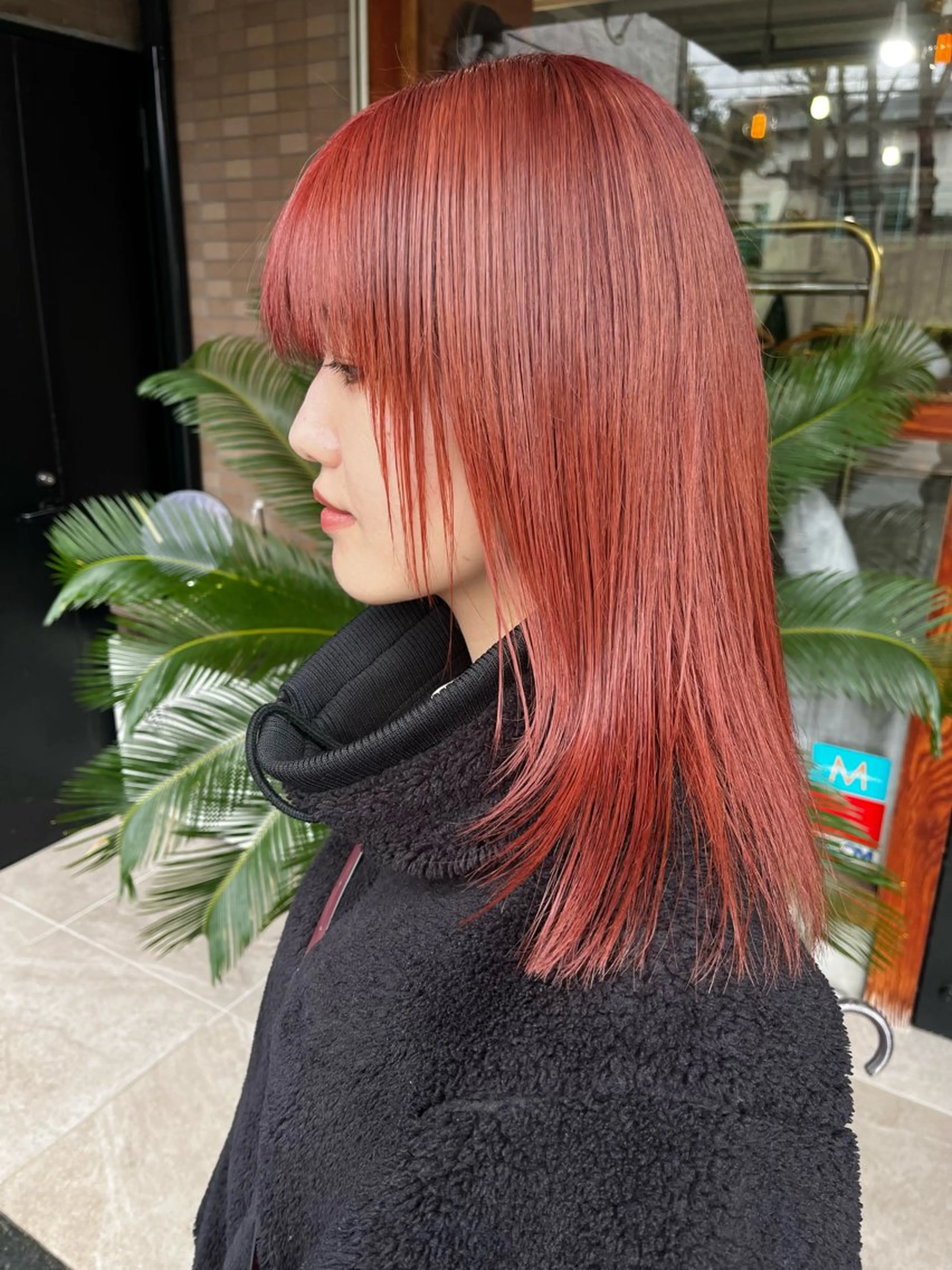 ミディアム カラー オレンジ ピンクカラー カット ヘアカラー なぎ🌿.∘[ボブ, ニュアンスカラー]のヘアスタイル