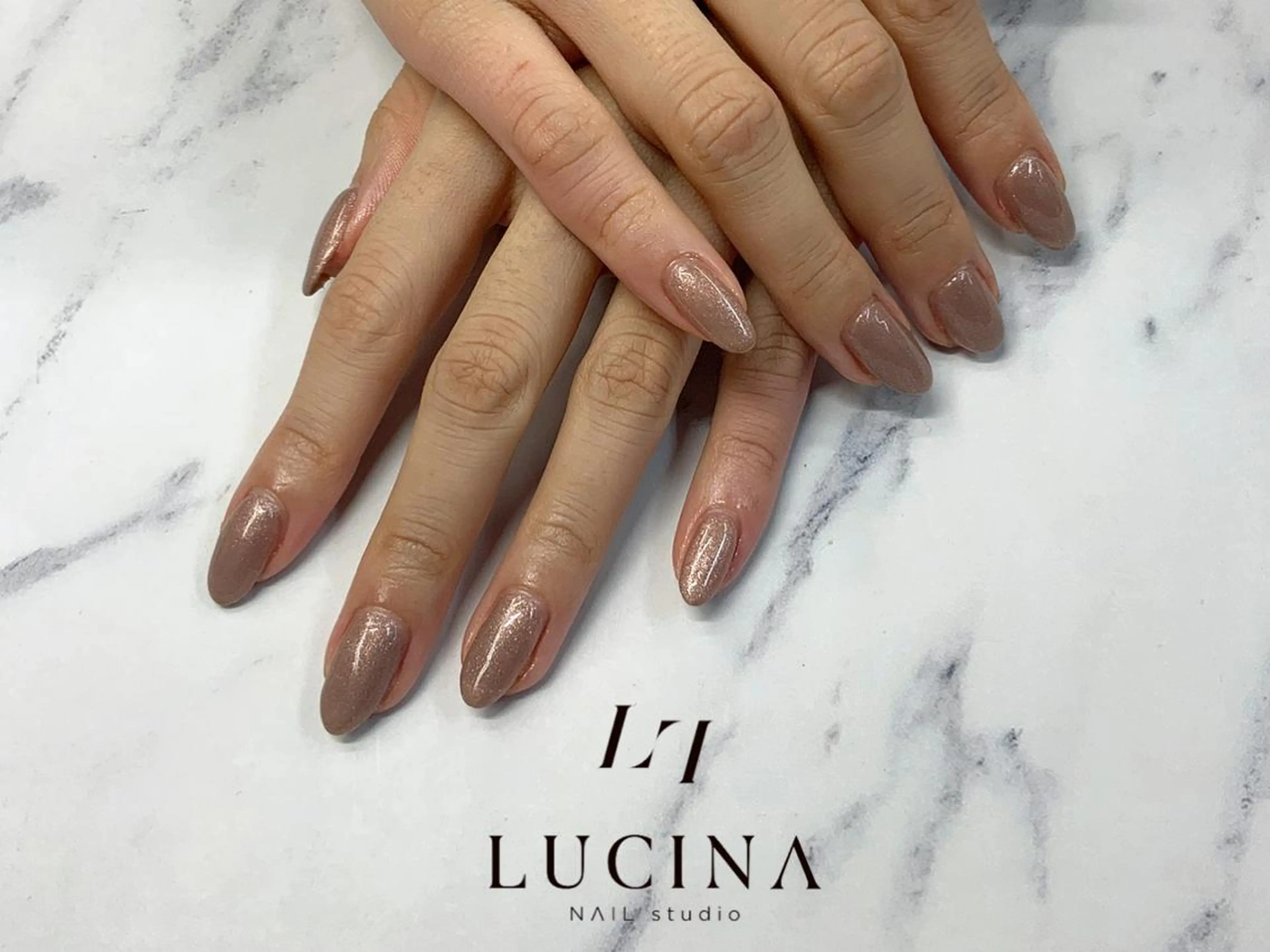 ネイル ラメ(グリッター) ワンカラーネイル 新橋 ルキナ スタッフのネイルデザイン