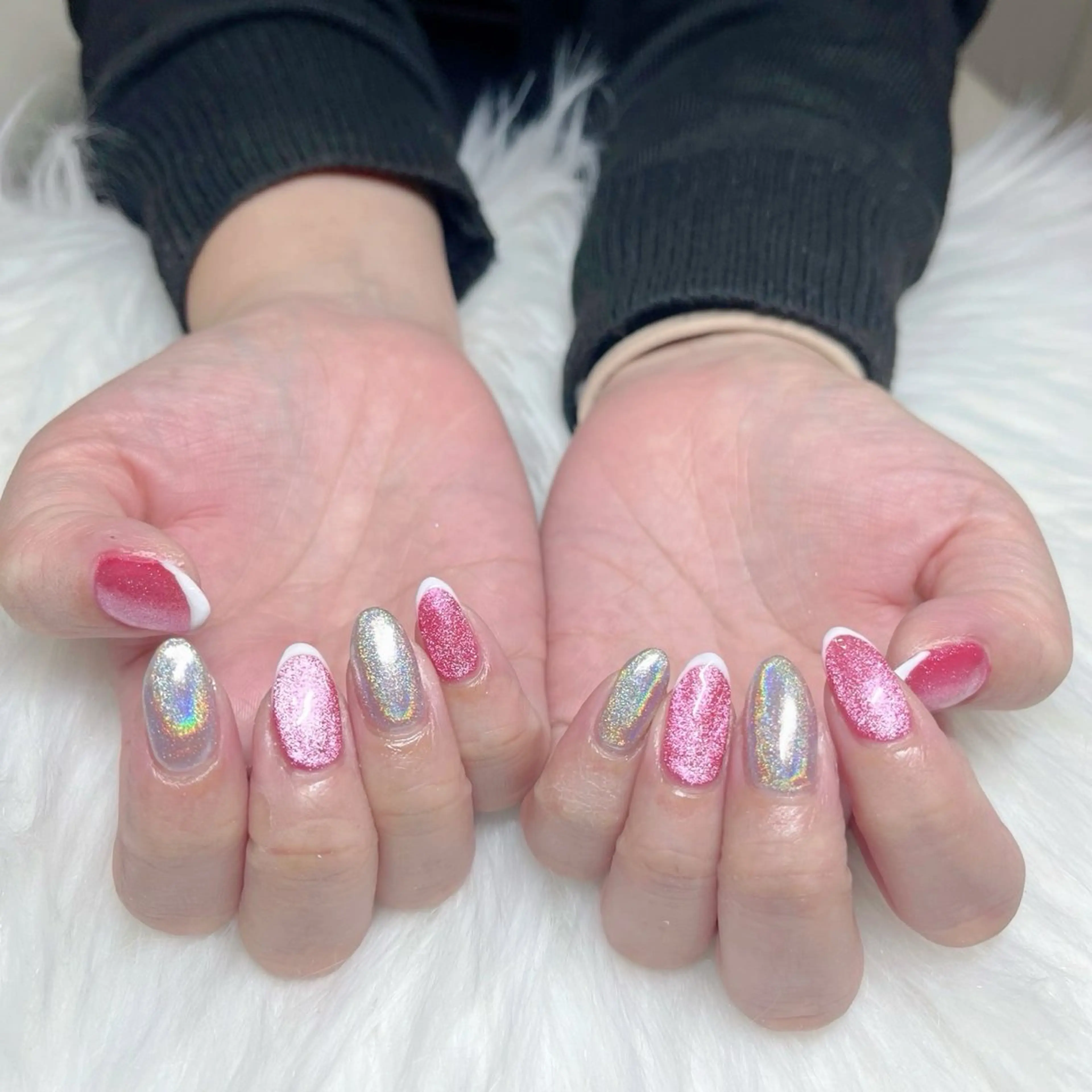 ネイル フレンチネイル マグネットネイル ハンドネイル 加藤 千鈴のネイルデザイン