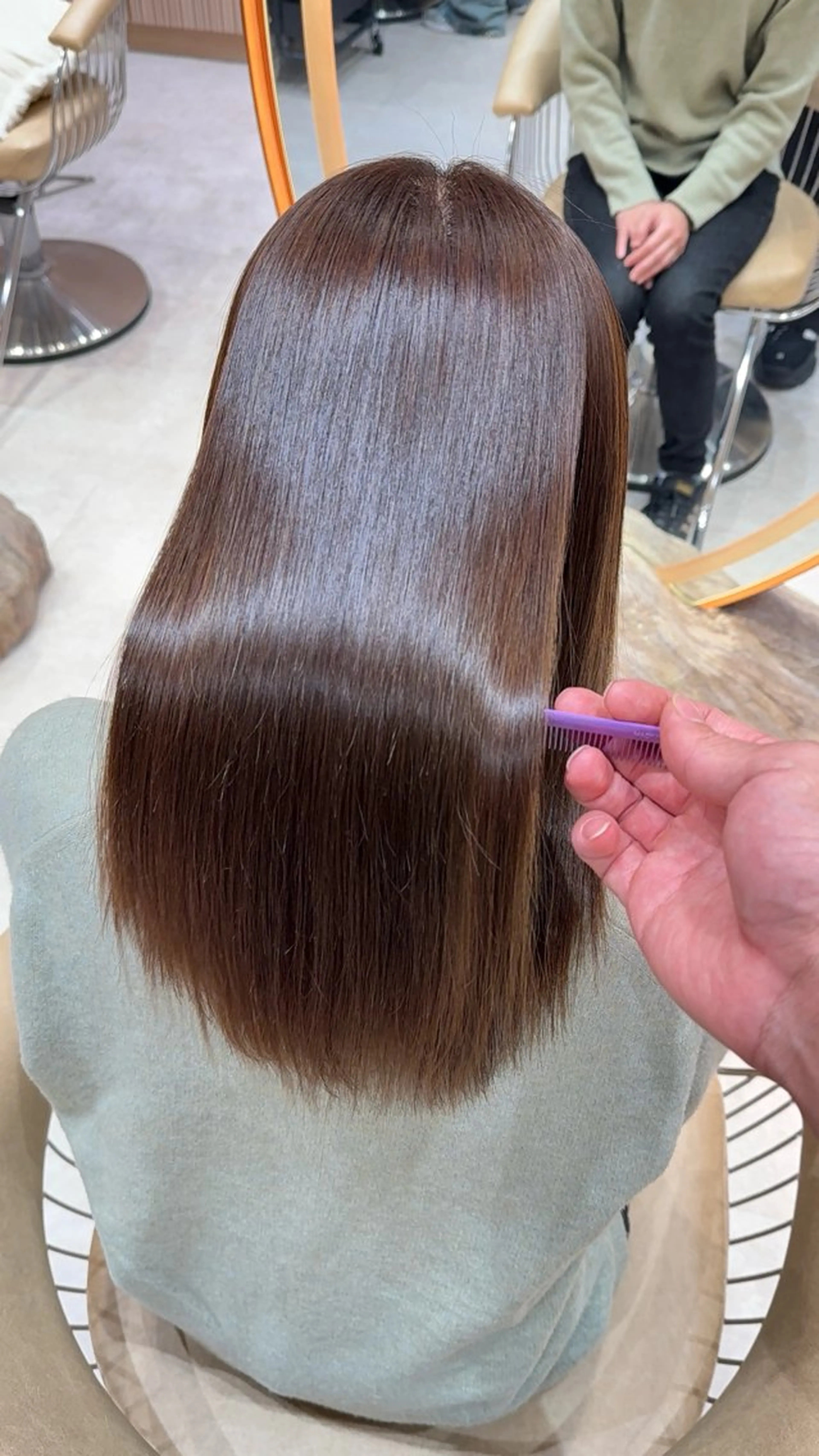 セミロング カラー カット ヘアカラー 縮毛矯正 レイヤー❣️縮毛矯 川村利幸のヘアスタイル