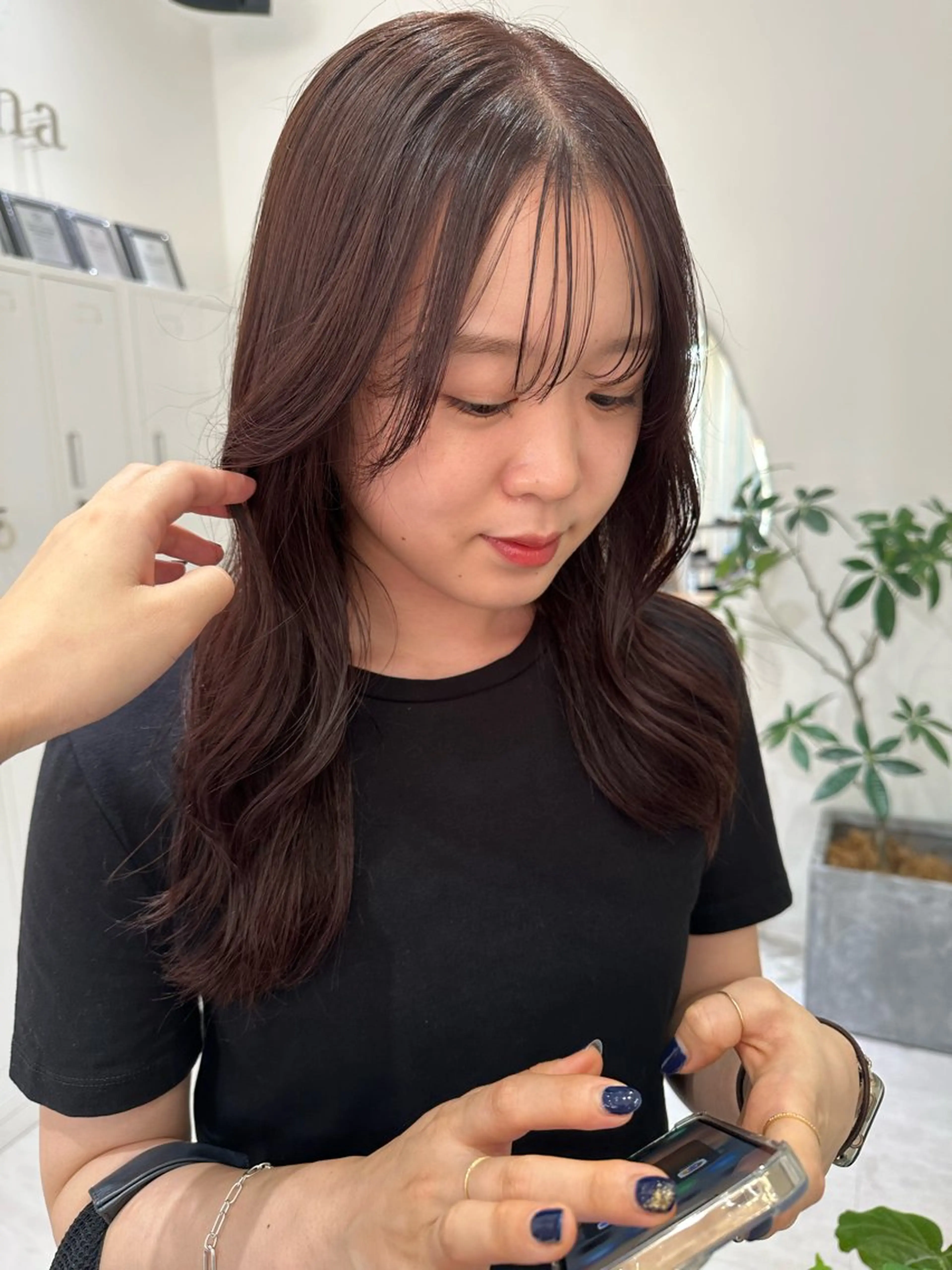 セミロング カット ヘアカラー レイヤー/ボブ/ 顔周り/yukinaのヘアスタイル