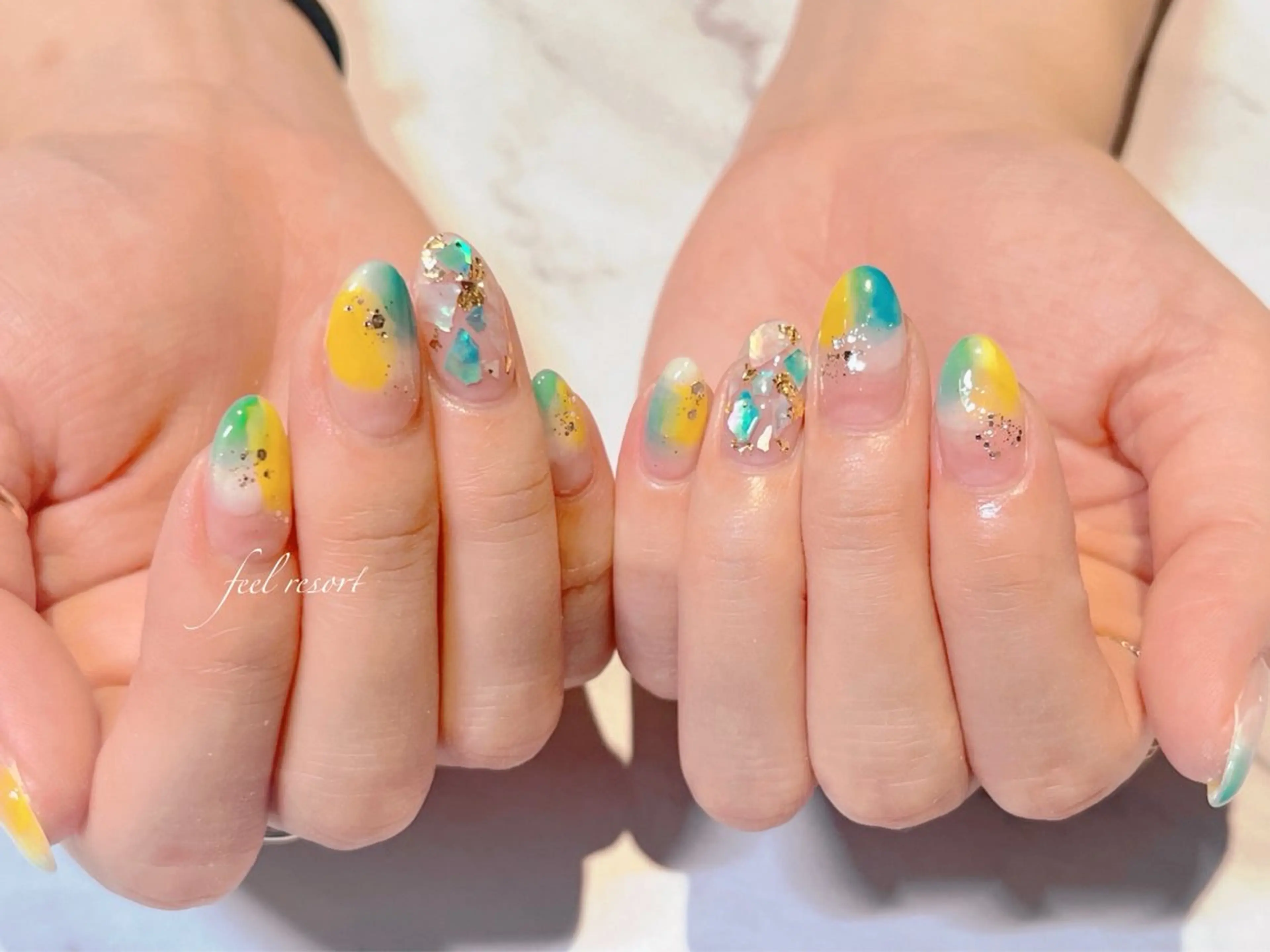 ネイル 長さ出し フットネイル フレンチネイル ジェルネイル ガラスフレンチ ハンドネイル Lien（リアン） 銀座駅6分のネイルデザイン