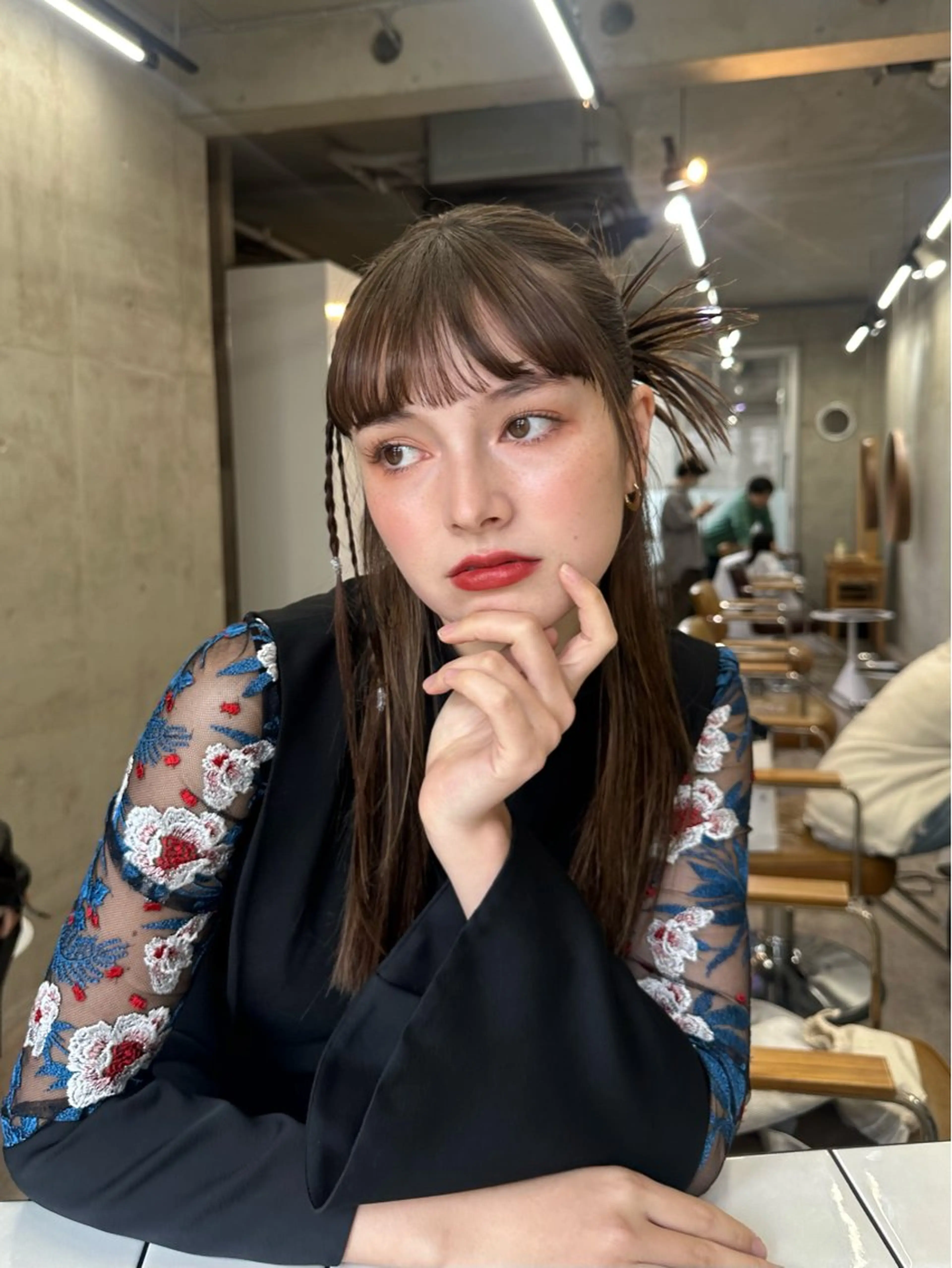 ロング カラー ヘアアレンジ ハーフアップ ヘアセット カットモデル募集中 ／HARUKA🎀のヘアスタイル