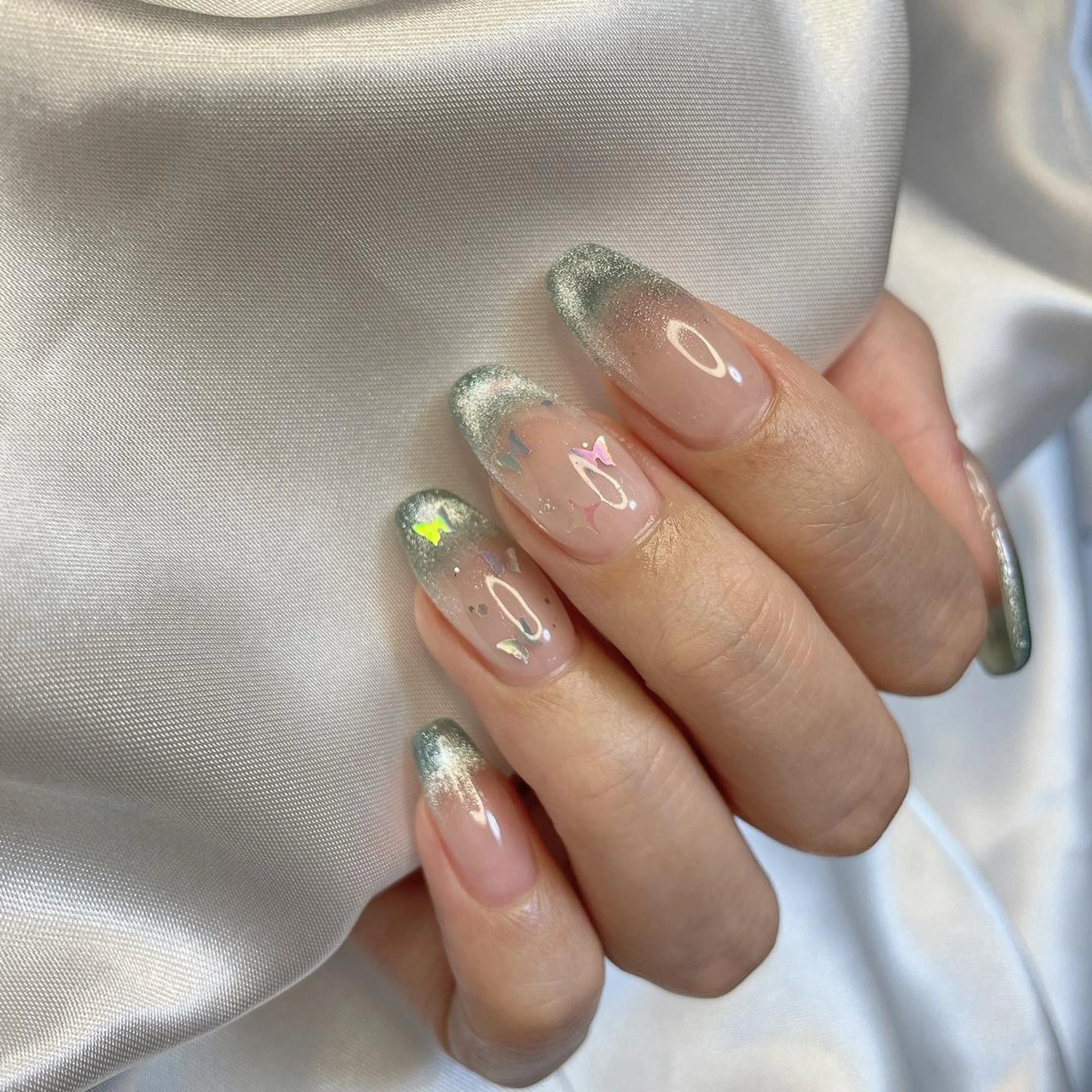 ネイル フレンチネイル グラデーション マグネットネイル ハンドネイル K's nail kotoeのネイルデザイン