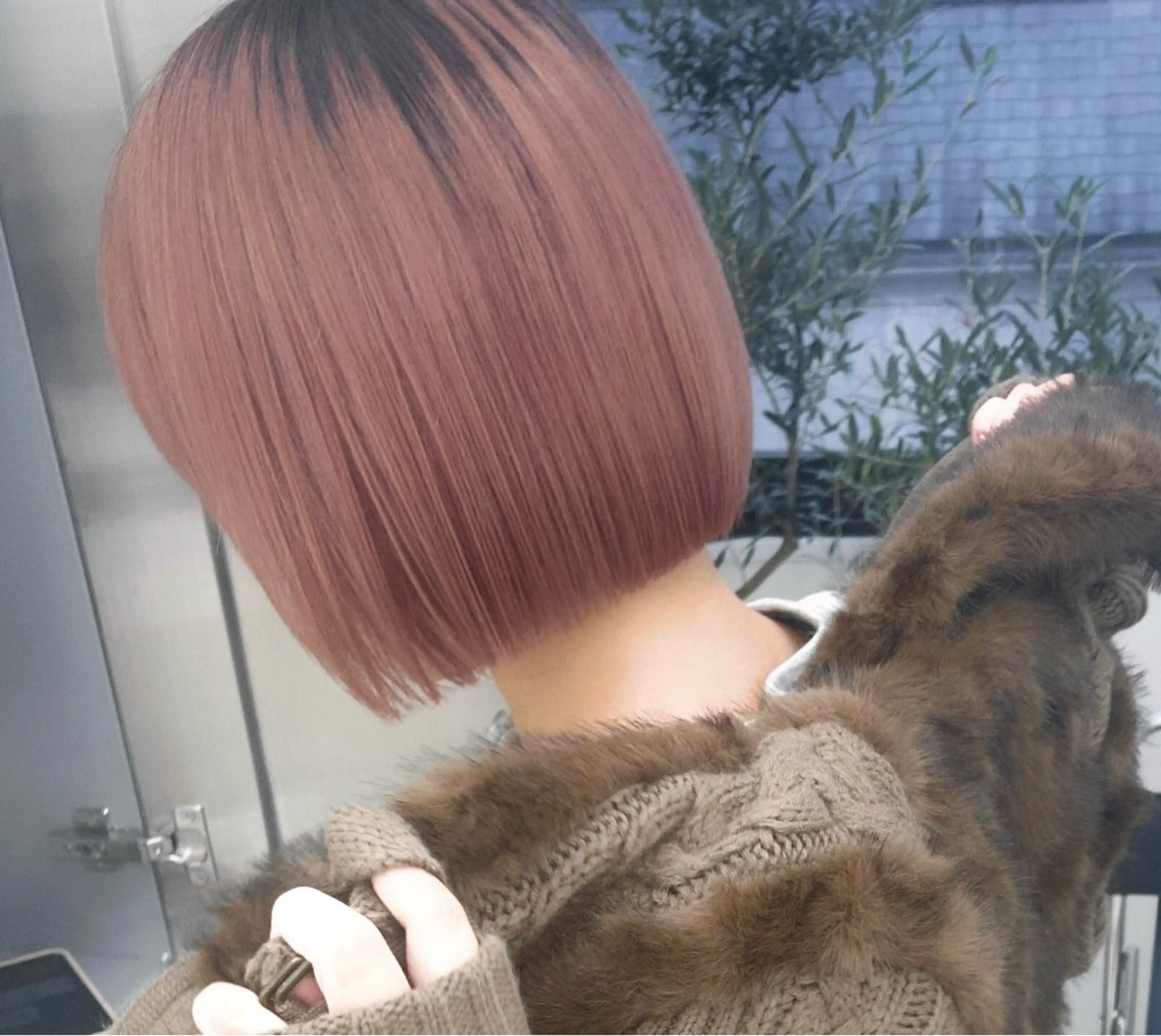 ショート カラー カット トリートメント kosoraレイヤー ハイトーン/デザインのヘアスタイル
