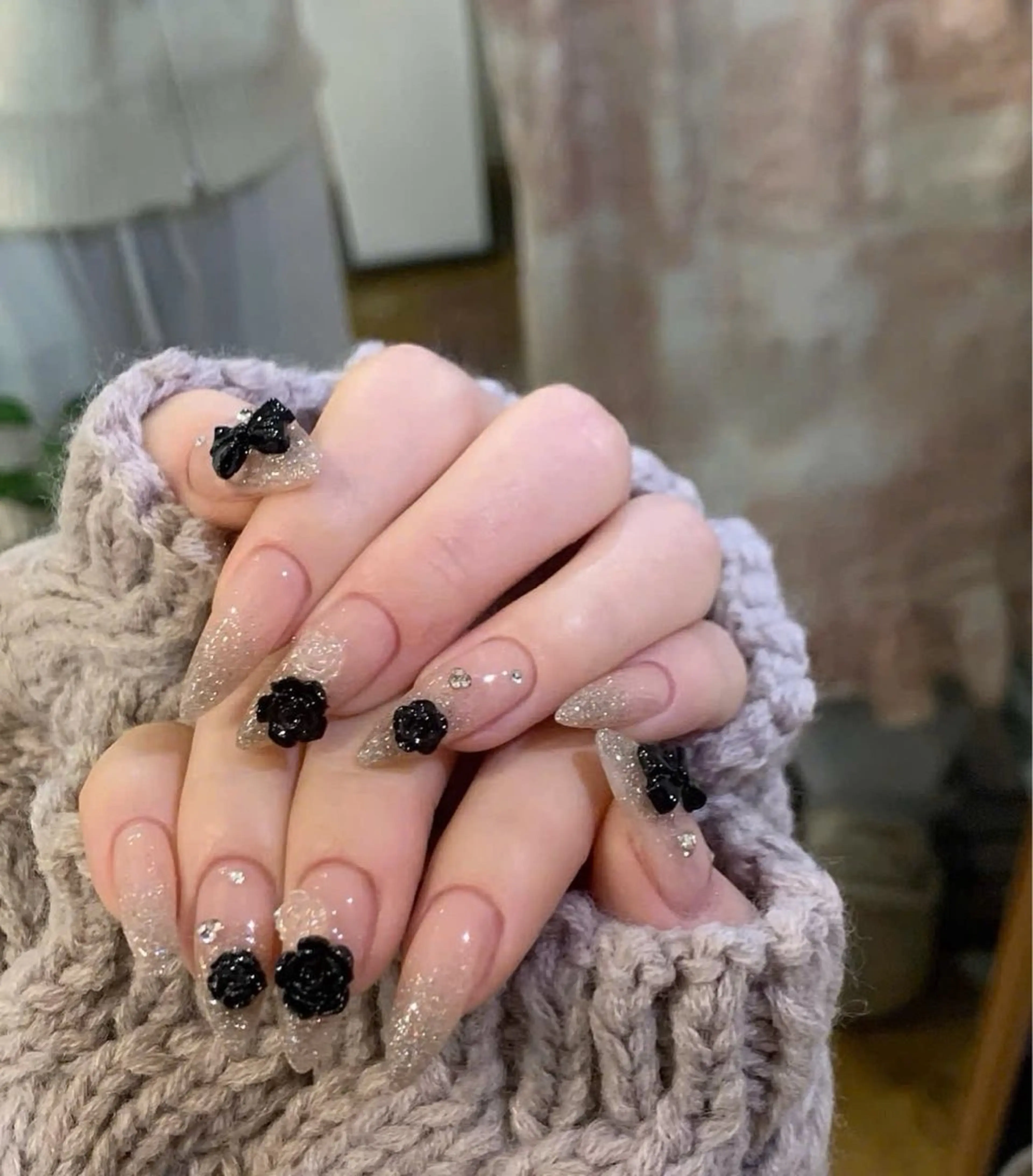 ネイル キラキラネイル マグネットネイル ミラーネイル ニュアンスネイル 春ネイル ハンドネイル MeiMei Nail モデル募集のネイルデザイン