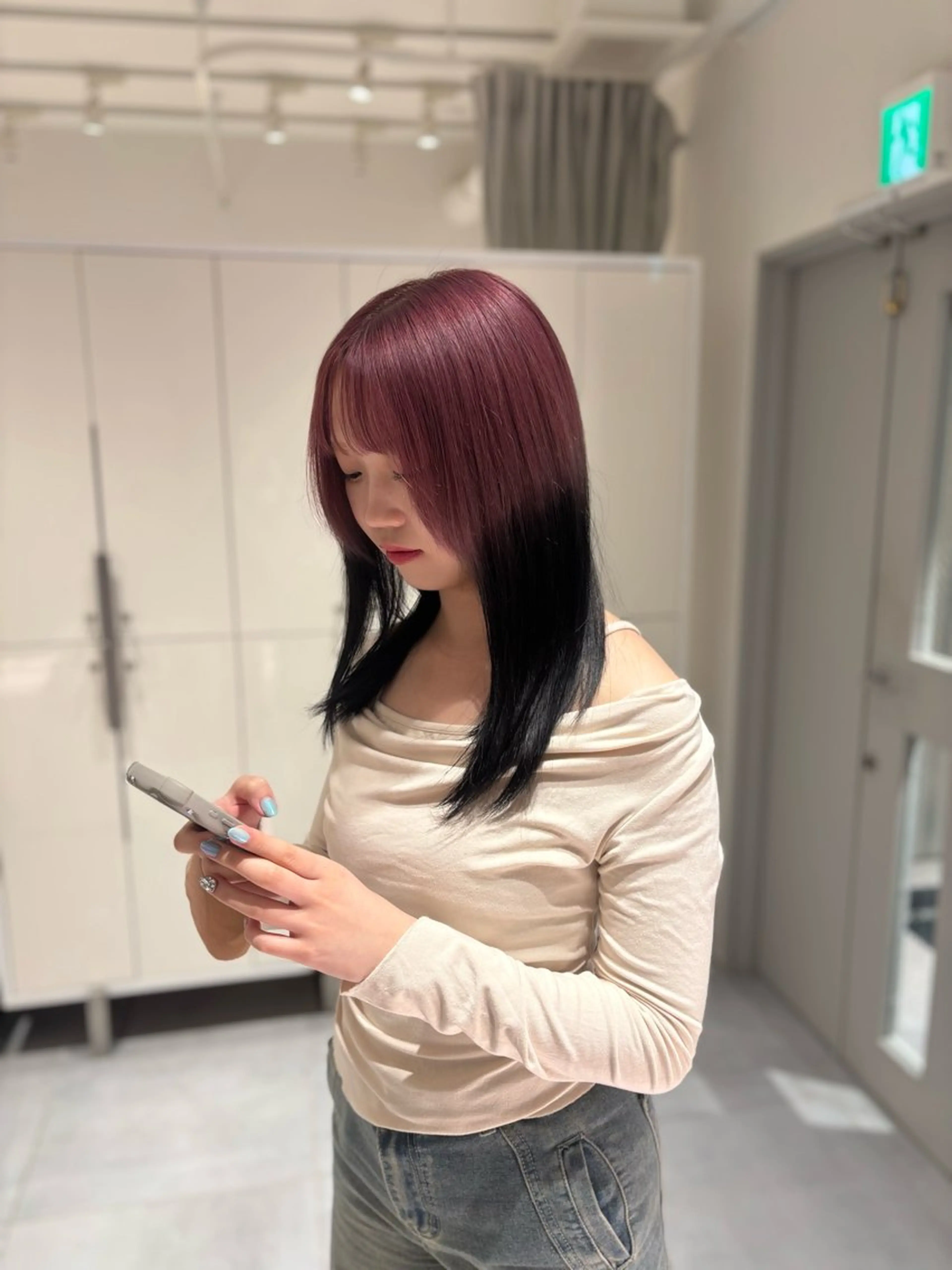 セミロング カラー ブリーチ ヘアカラー 🔮メンズカット🔮 misaのヘアスタイル