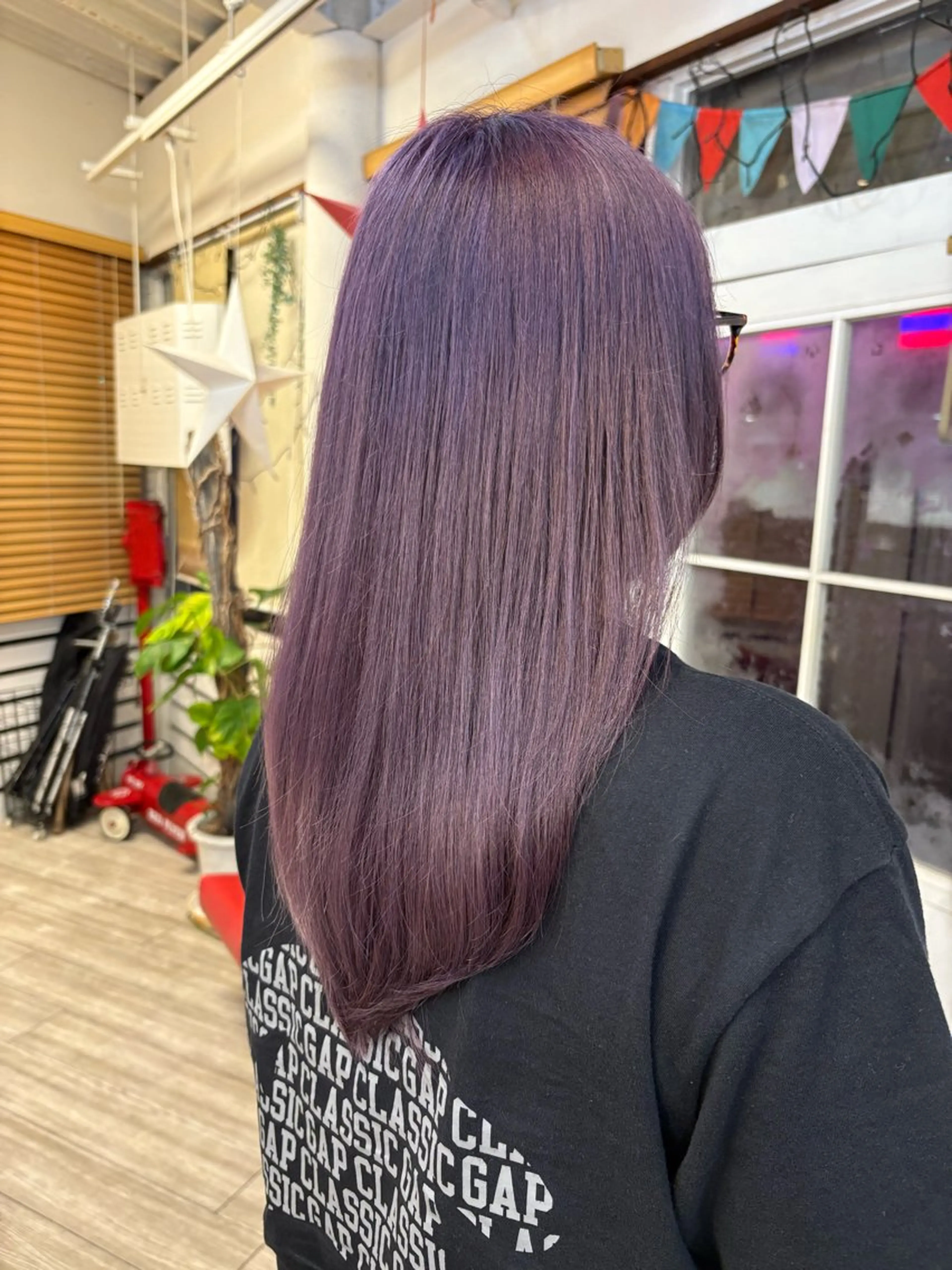 セミロング パープルカラー suns ♡LILIKA♡のヘアスタイル
