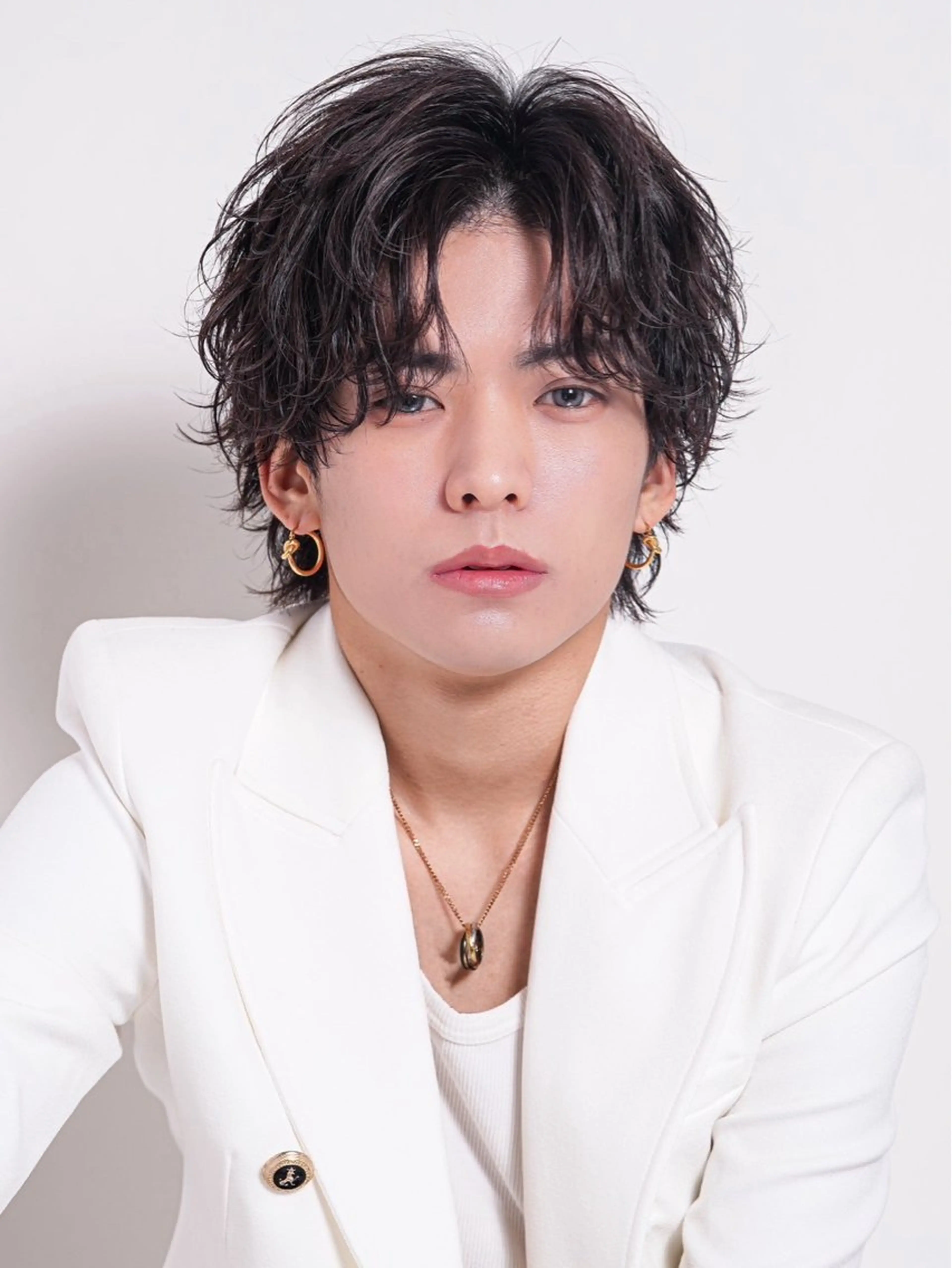 ミディアム メンズ カット パーマ 浜本 琉聖のヘアスタイル