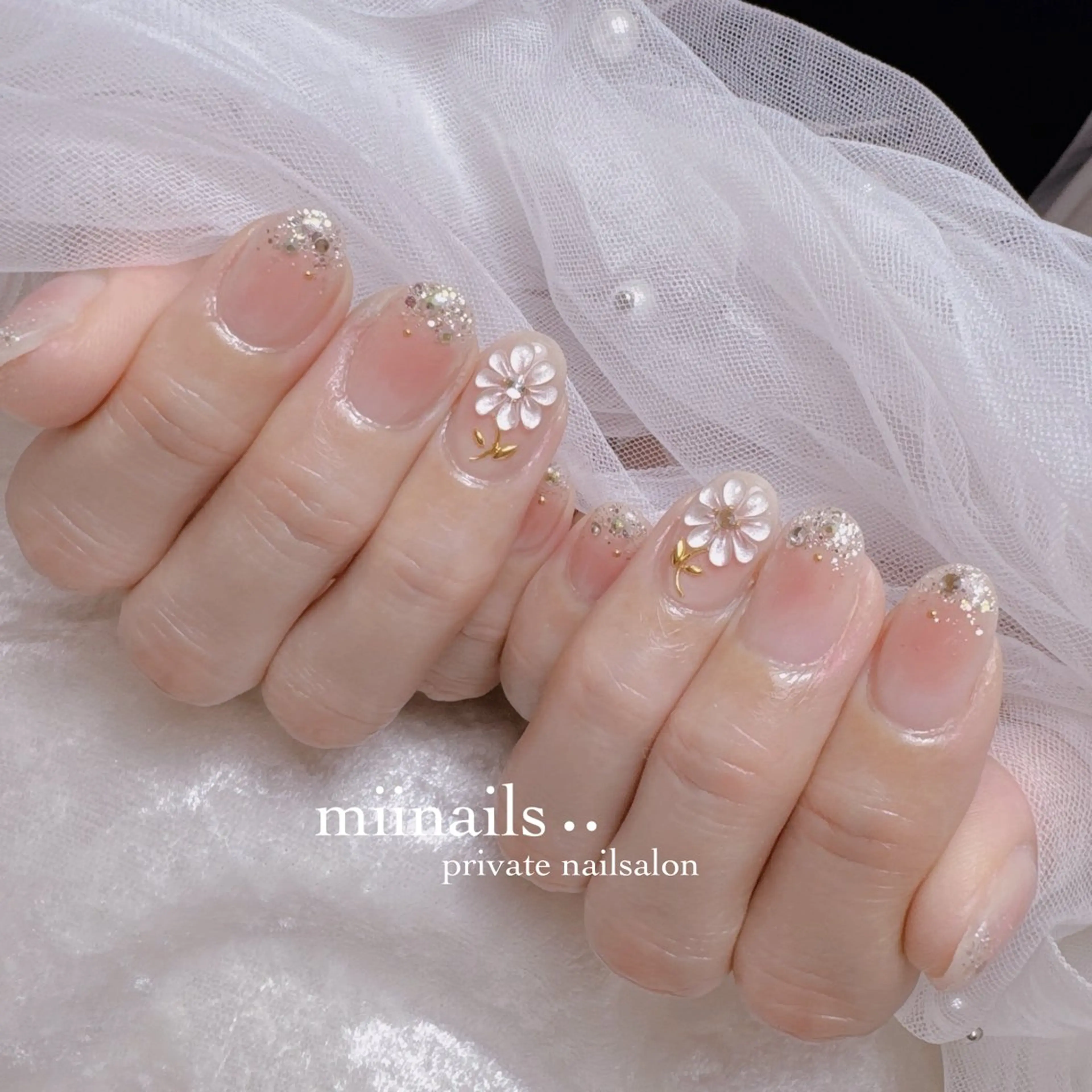 ネイル 韓国ネイル マグネットネイル ワンホンネイル ハンドネイル nailsalon miinailsのネイルデザイン