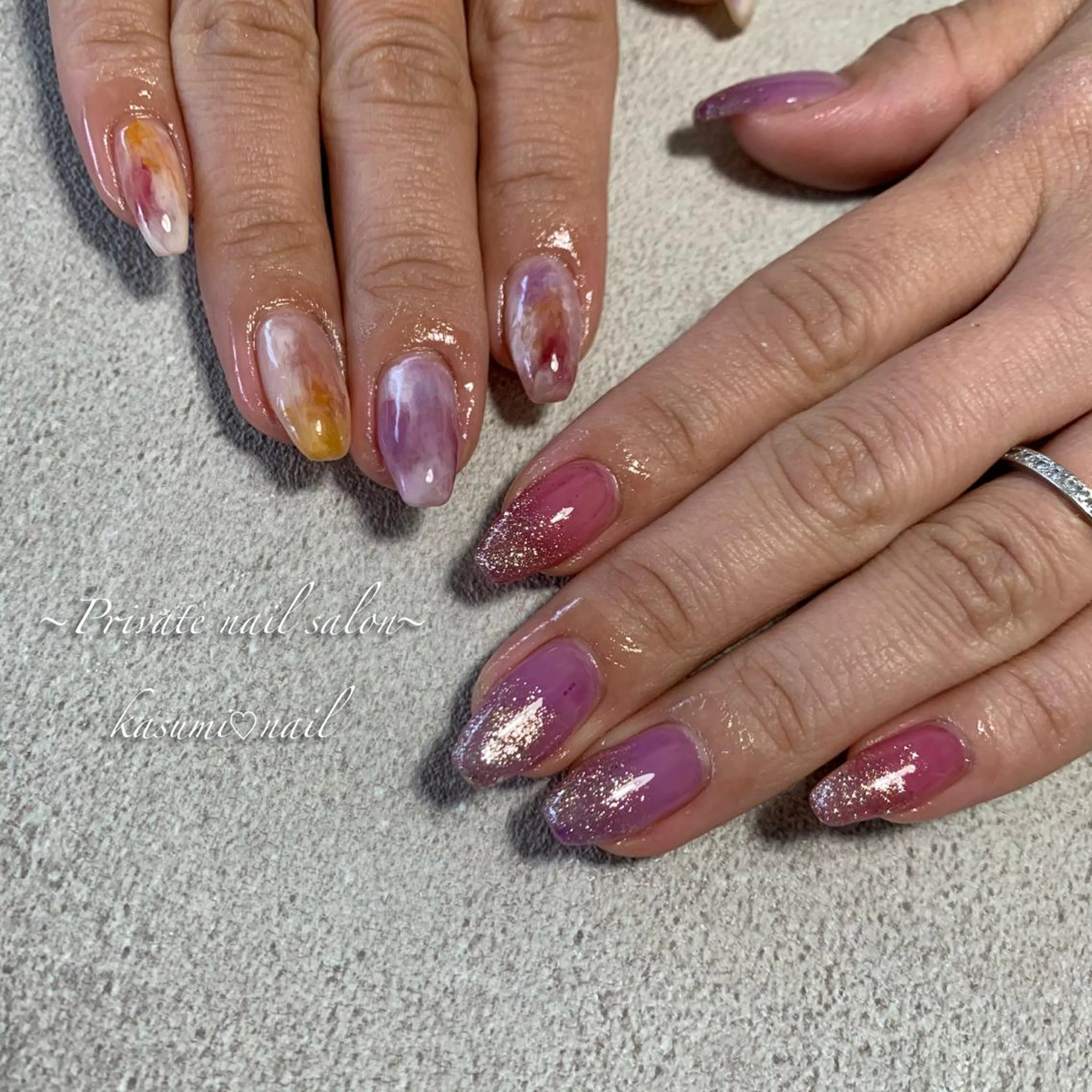 ネイル ラメ(グリッター) マグネットネイル ミラーネイル ニュアンスネイル 冬ネイル KASUMI♡ Nailのネイルデザイン