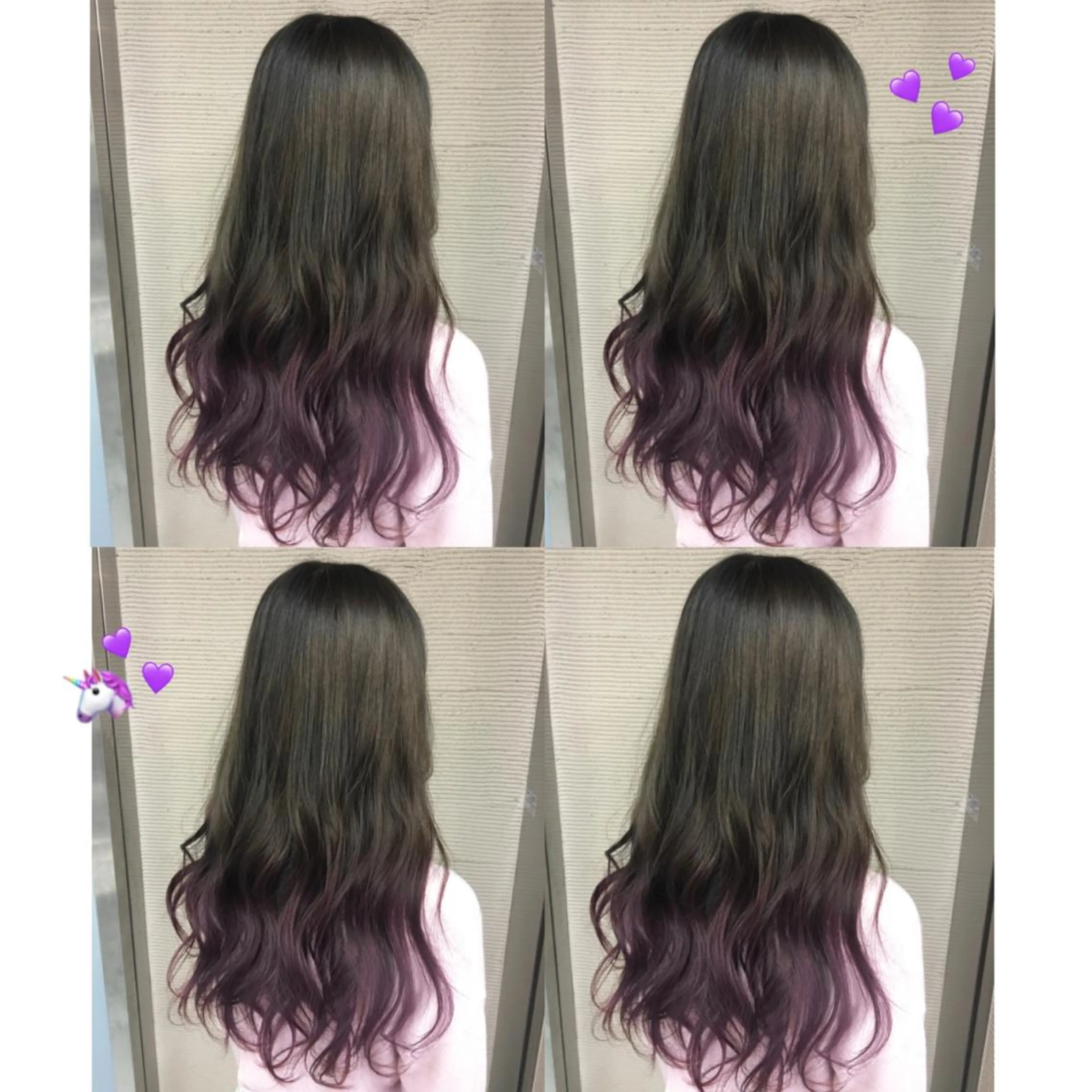 ロング カラー アッシュ ブリーチ グラデーションカラー グレージュ パープルカラー 韓国ヘア得意❤︎森澤 悠佳のヘアスタイル