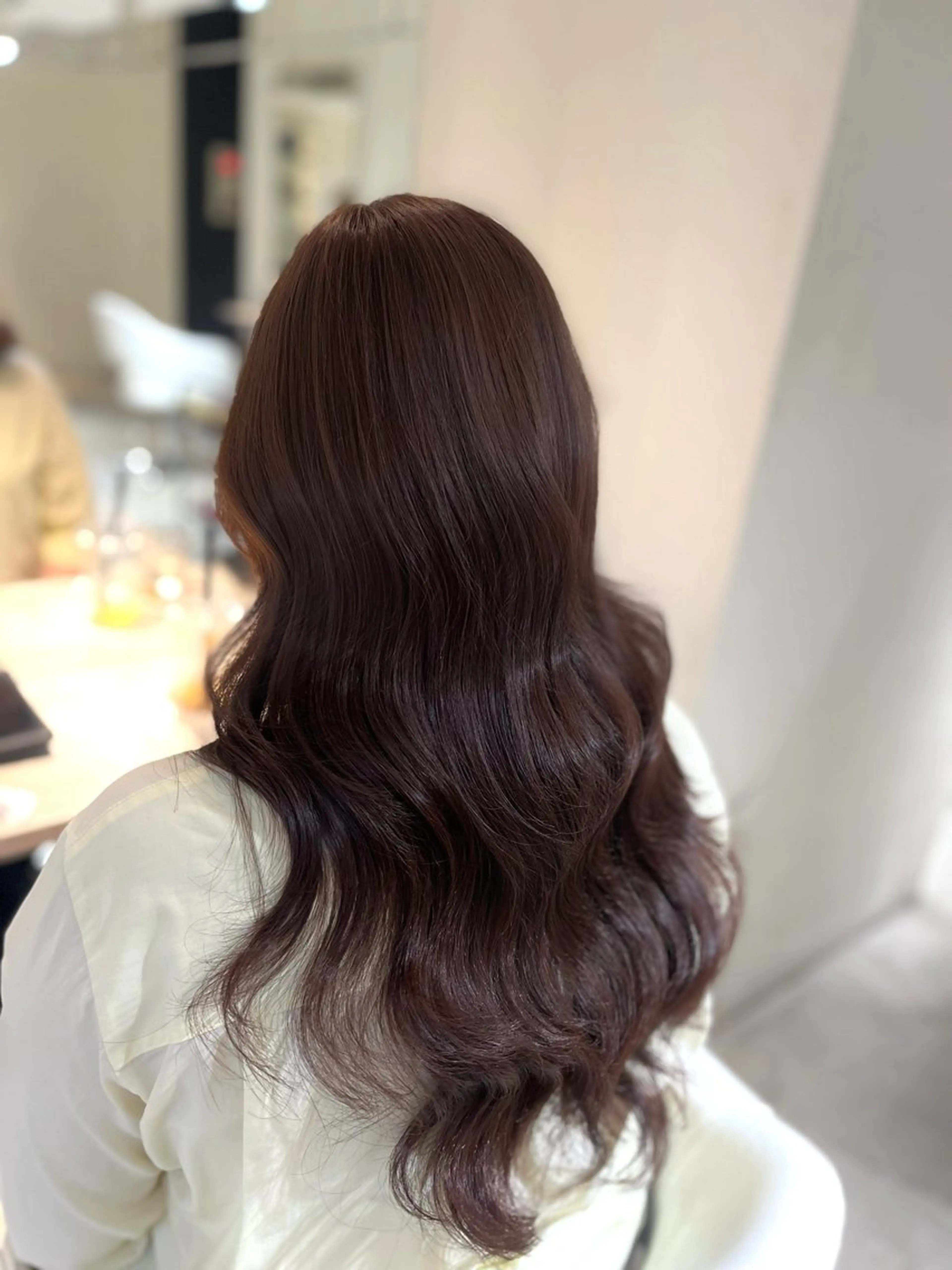 セミロング 小顔カット 縮毛矯正 トリートメント ヘアカラー トリートメント ♥️透明感×抜け感 ベージュ/佑珠♥️のヘアスタイル